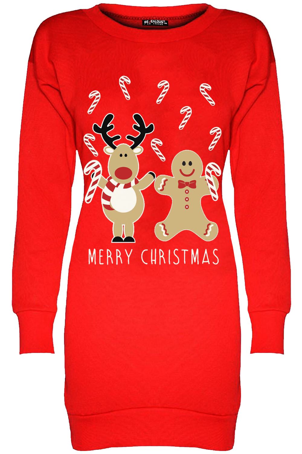 Womens Christmas Fleece Ladies Snowman Tree Xmas Sweatshirt Mini Jumper Dress - Picture 53 of 59