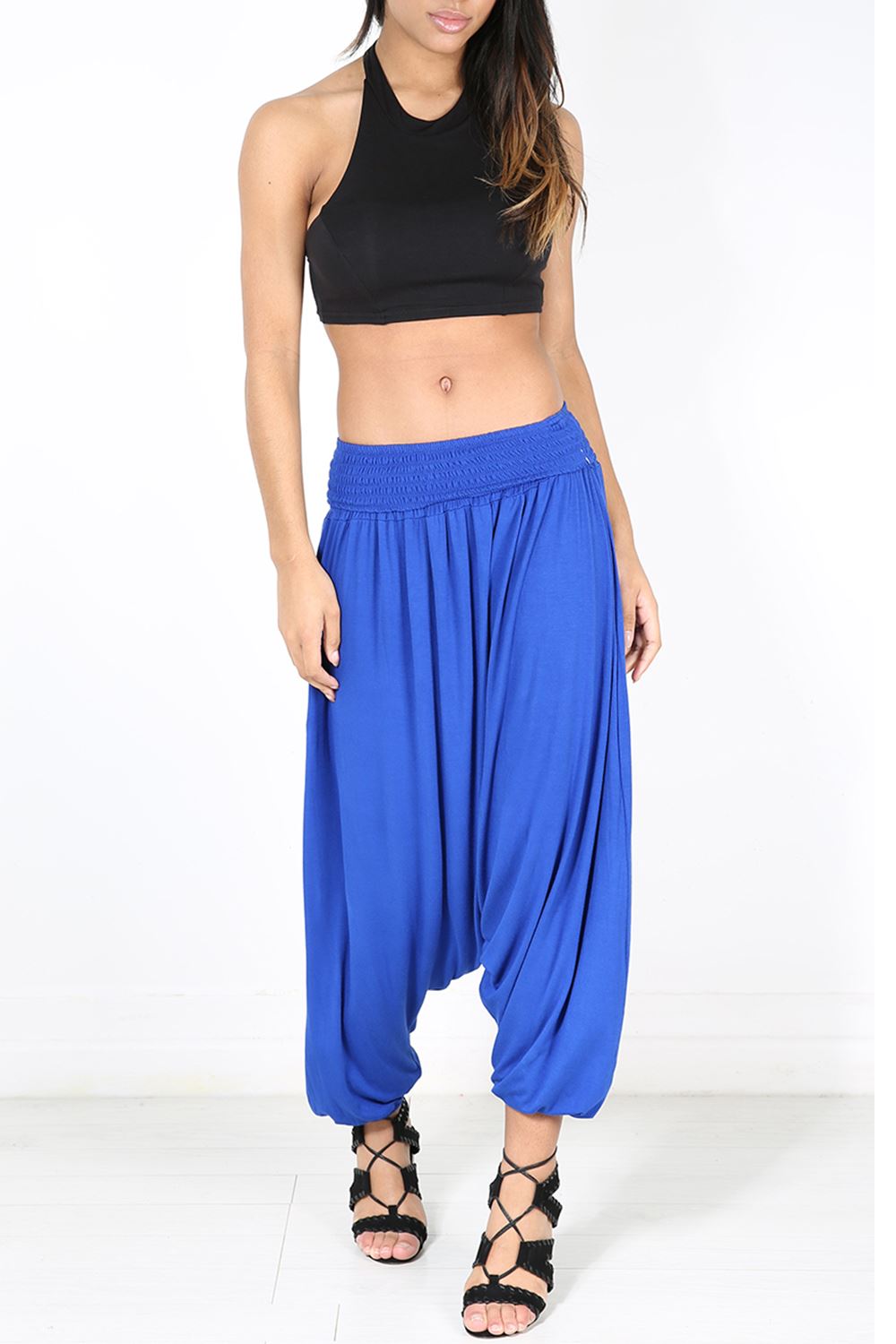 Womens Ladies Ali Baba Pants Trouser 2 in 1 Jumpsuit Harem Genie Yoga Plus Size eBay