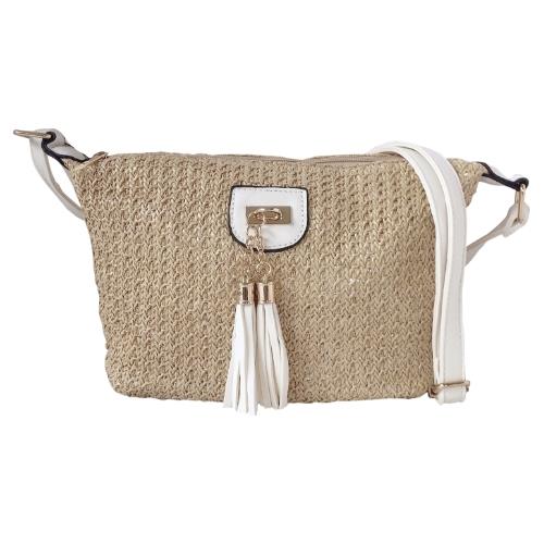 Ladies Boho Straw Crossbody Bag Lightweight Tote Woven Shoulder Purse Handbag - Picture 5 of 32