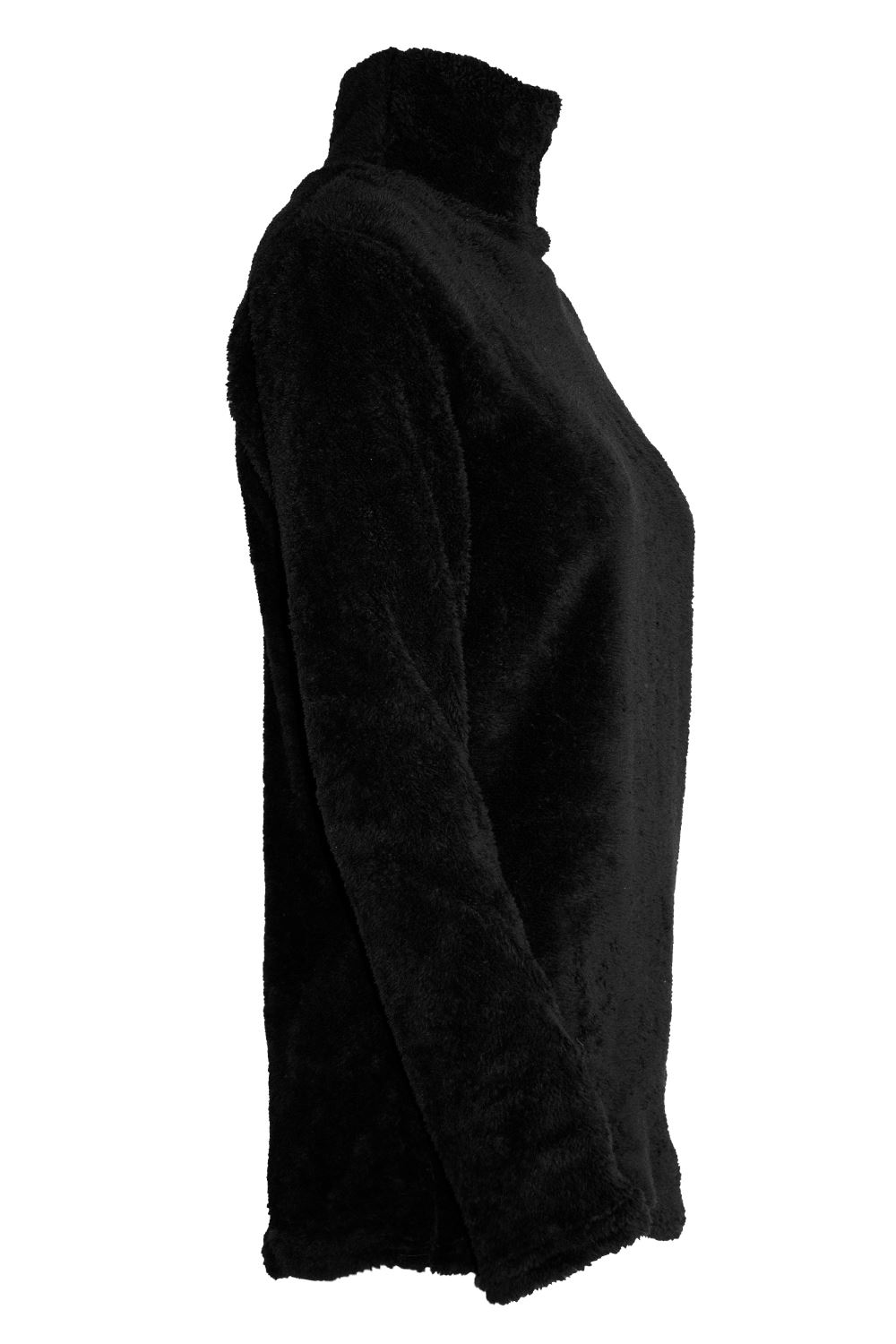 Womens Ladies Turtle Cowl Neck Fluffy Faux Fur Long Sleeve Baggy Fleece Jumper - Picture 3 of 22