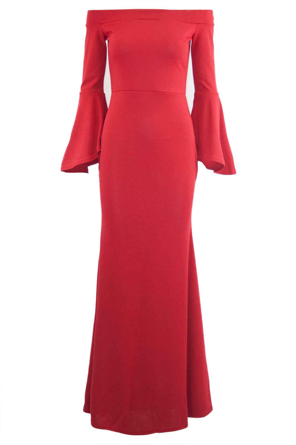 Womens Bodycon Sleeveless Fishtail Bandeau Bow Frill Ladies Bodycon Maxi Dress