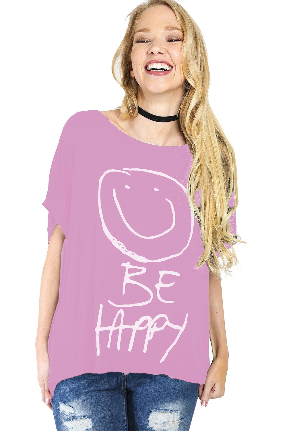 Ladies Los Angeles Off Shoulder Bardot Baggy T Shirt Women Batwing Lagenlook Top - Picture 61 of 65