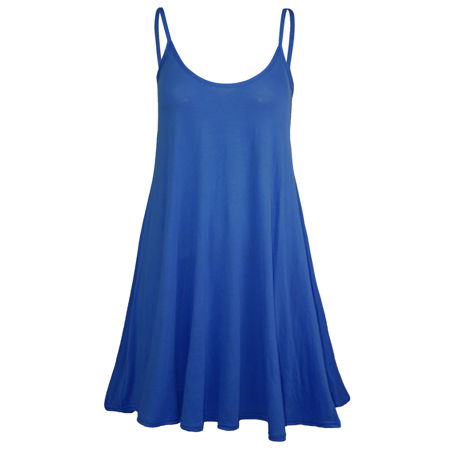 Ladies Sleeveless Camisole Womens Floaty Flare Strappy Skater Swing Dress - Picture 11 of 55