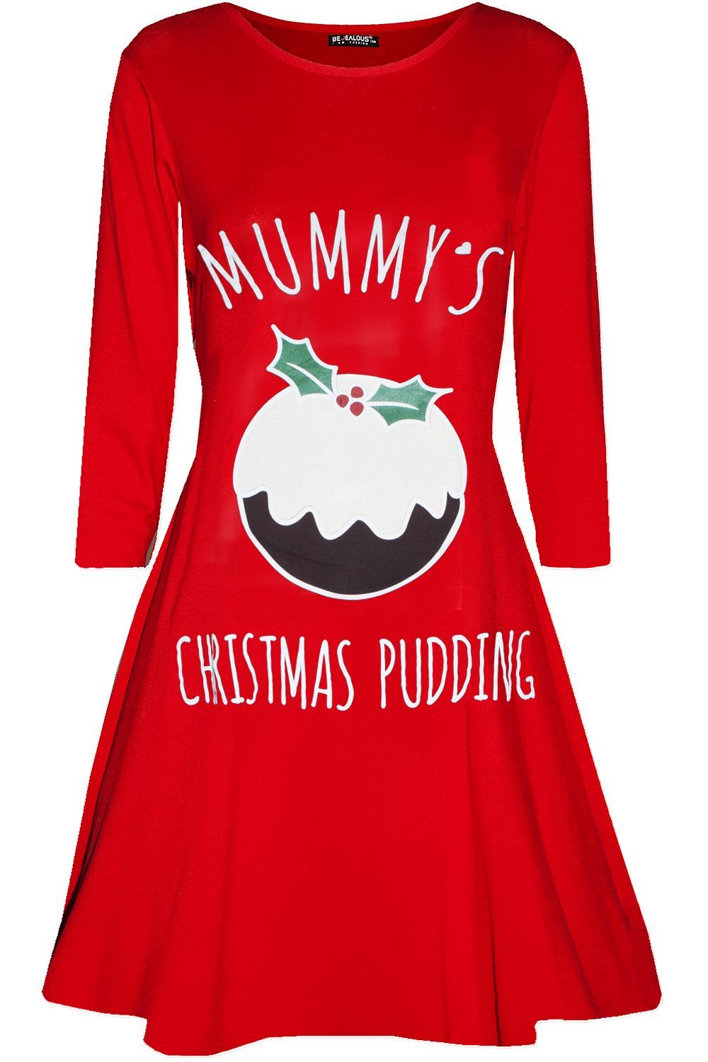 Womens Christmas Ladies Elf Santa's Little Helper Costume Round Neck Swing Dress - Picture 42 of 50