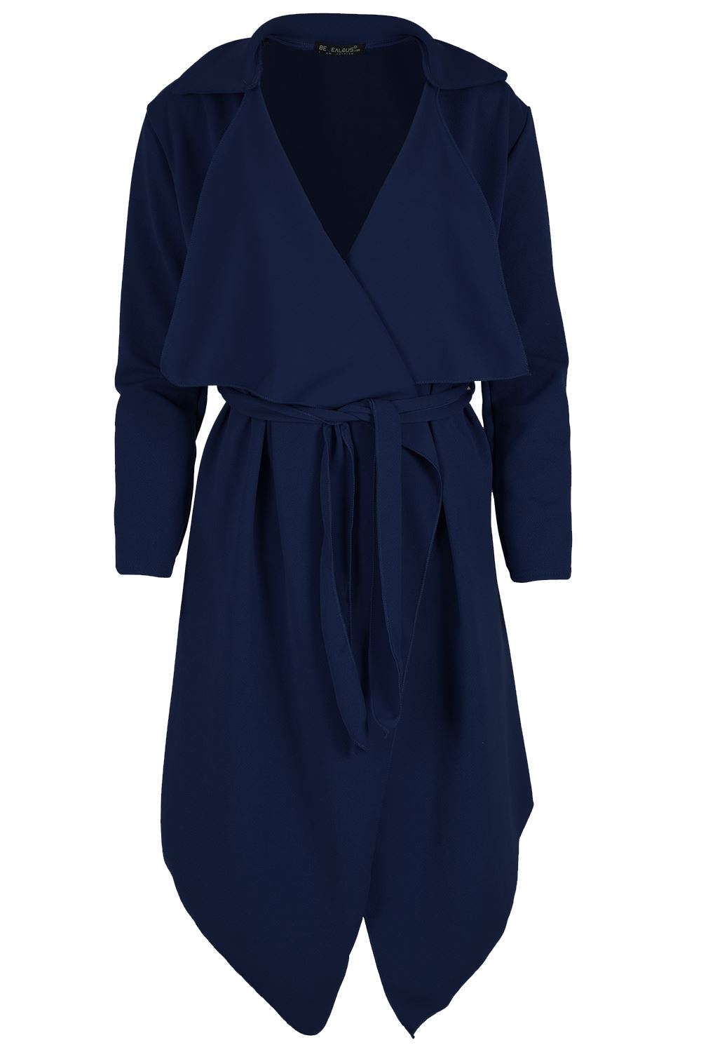 Womens Cape Cardigan Waterfall 3/4 Sleeve Italian Blazer Ladies Belted Jacket - Picture 10 of 24