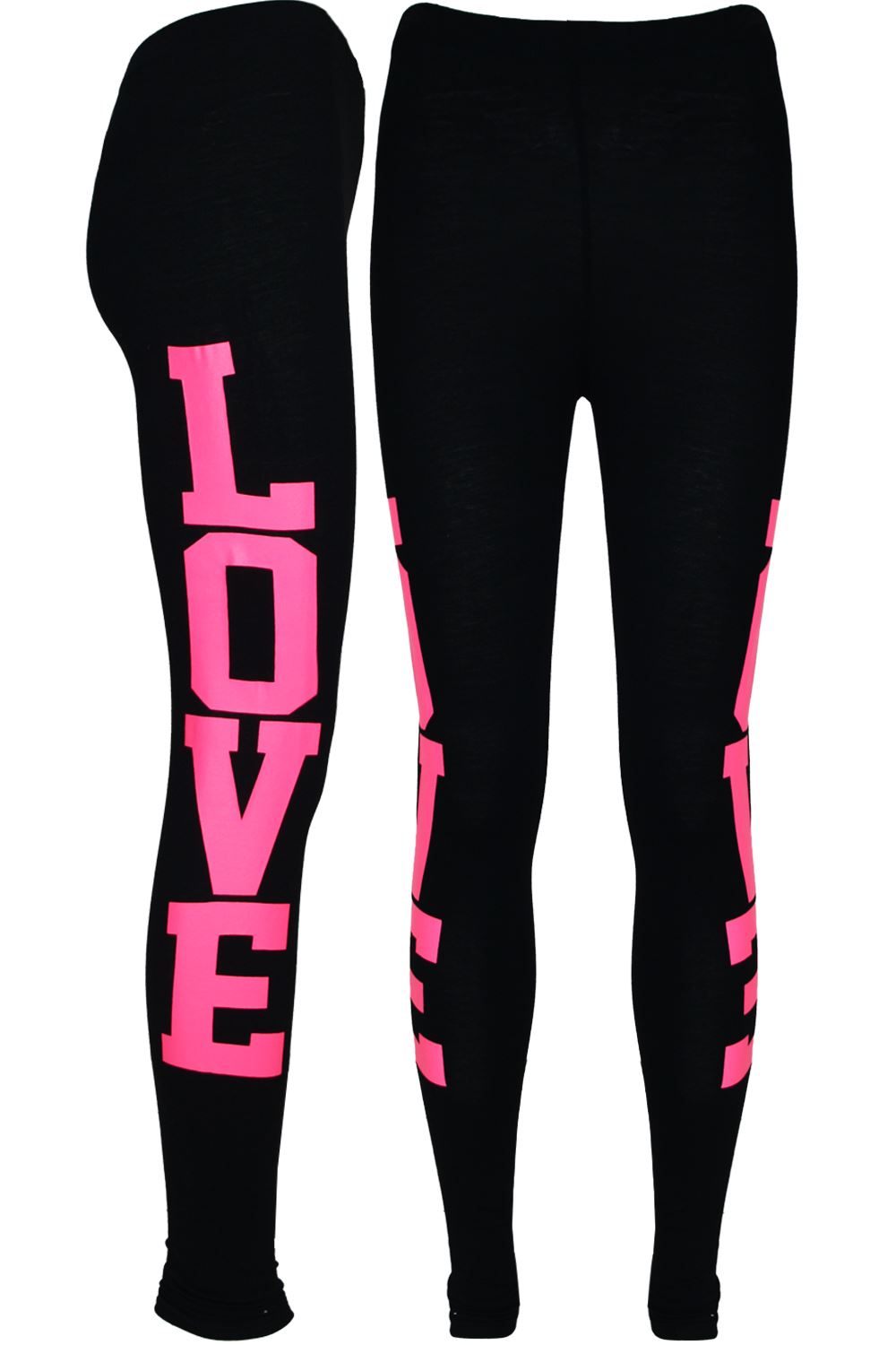 Womens Side Matt Print Leggings Pants Ladies Full Ankle Length Stretchy