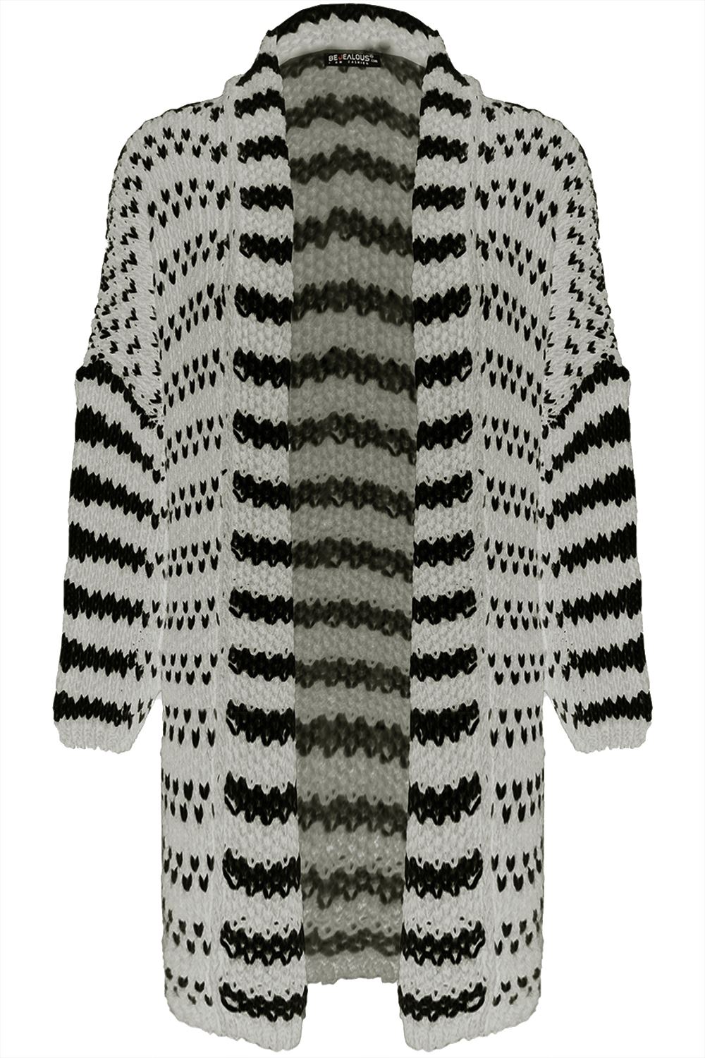 Womens Chunky Cable Knitted Baggy Oversized Ladies Long Sleeve Duster Cardigan - Picture 5 of 7