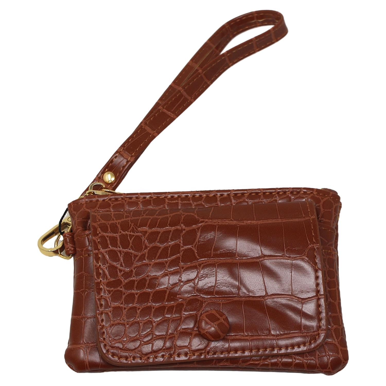 Stylish Womens Zipped Card Holder Pouch with Hand Strap Durable Everyday Wallet - Picture 15 of 29