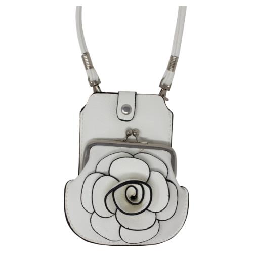 Womens Camellia Phone And Coin Pouch Mini Crossbody Shoulder Handbag Purse - Picture 6 of 37