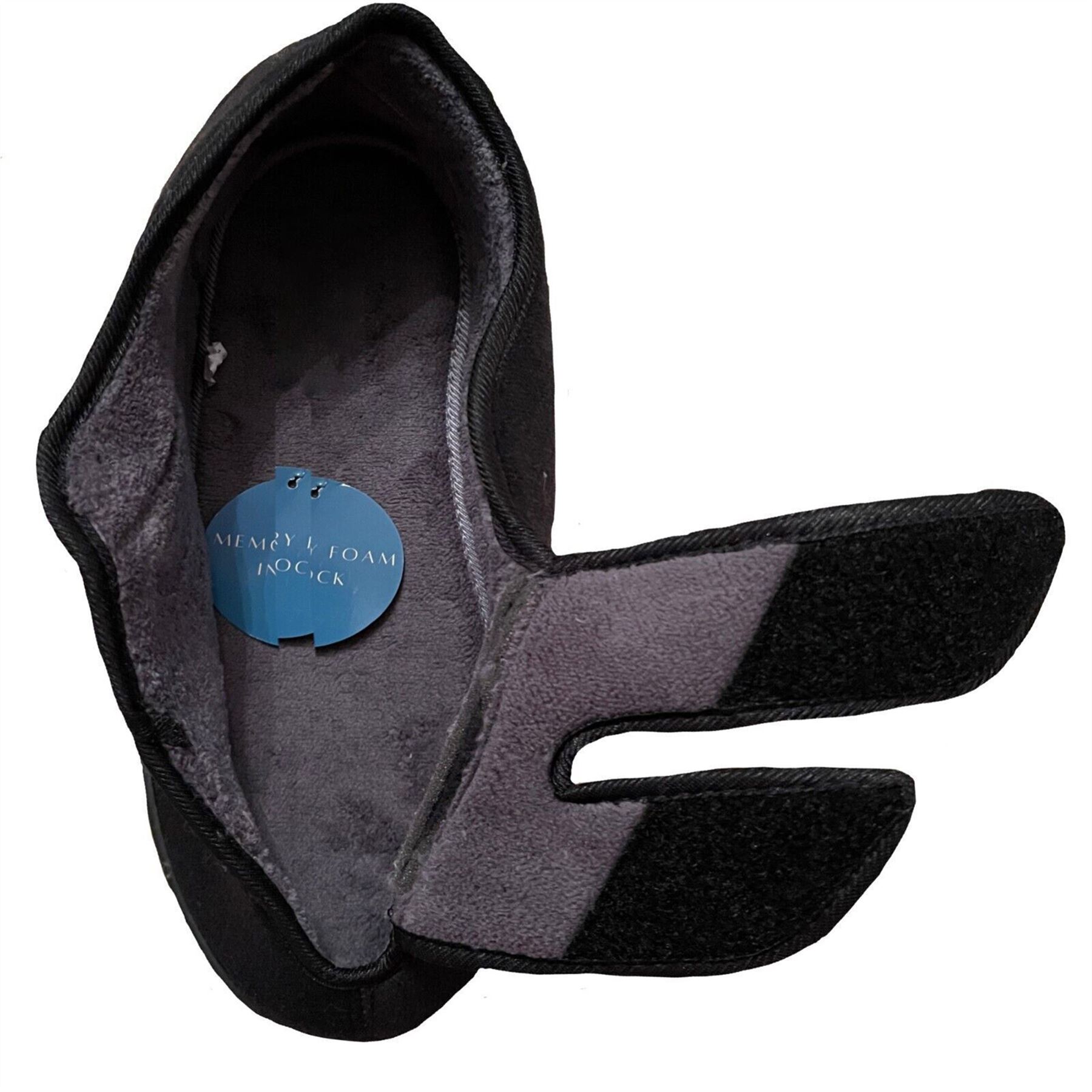 Mens Extra EEE Fit Wide Opening Diabetic Orthopaedic House Hard Sole Slippers - Picture 10 of 20