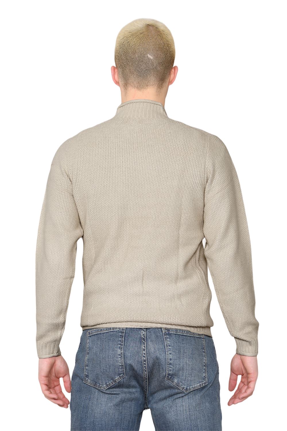 Mens Stretchy High Neck Long Sleeve Designer Casual Pullover Sweater Jumper Top - Picture 16 of 19