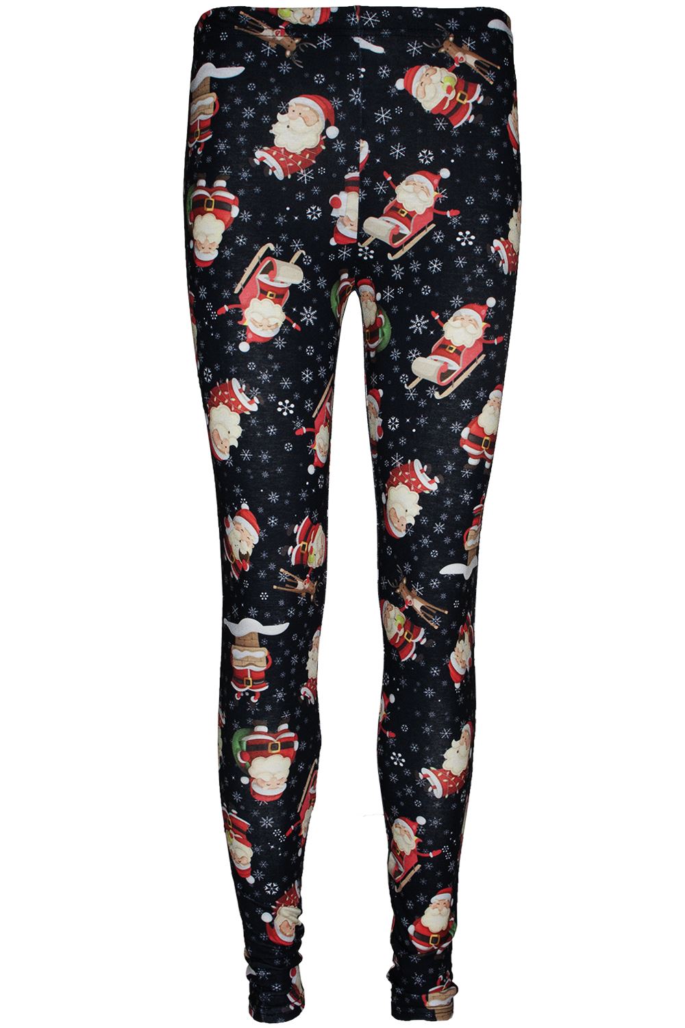 Ladies Womens Xmas Santa Reindeer Tartan Christmas Candy Stick Jeggings Leggings - Picture 24 of 40