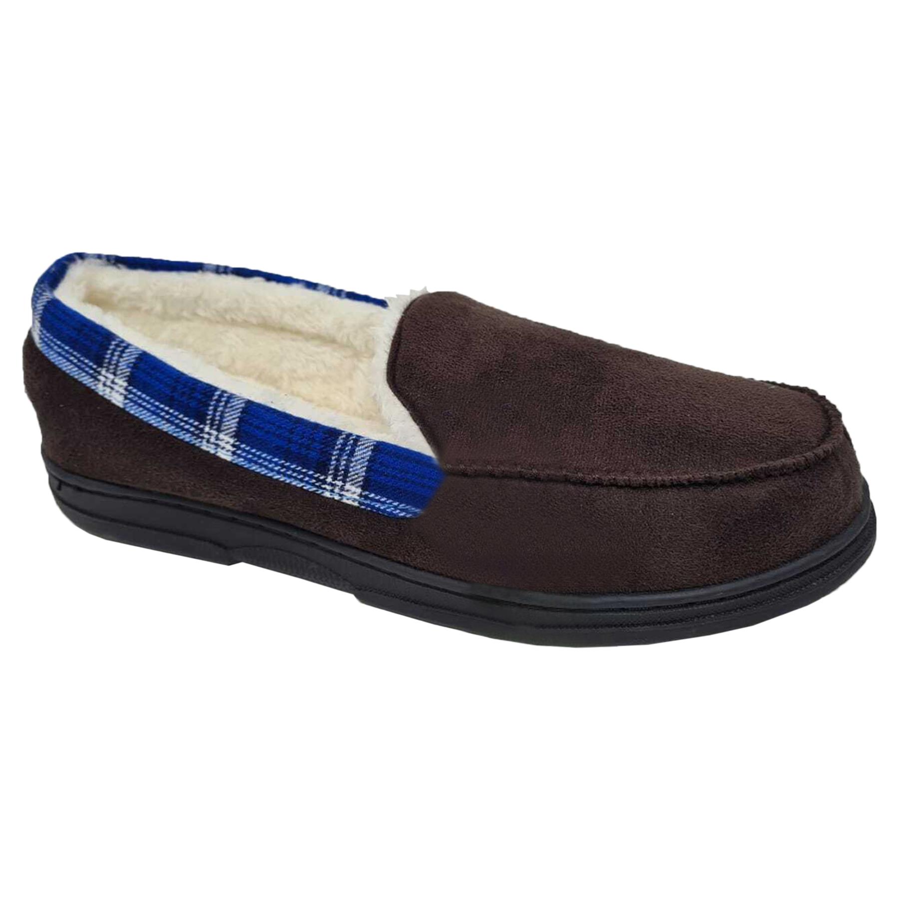 Mens Comfort Memory Foam Faux Suede Mocassin Soft Hard Sole Slippers Shoes - Picture 8 of 13