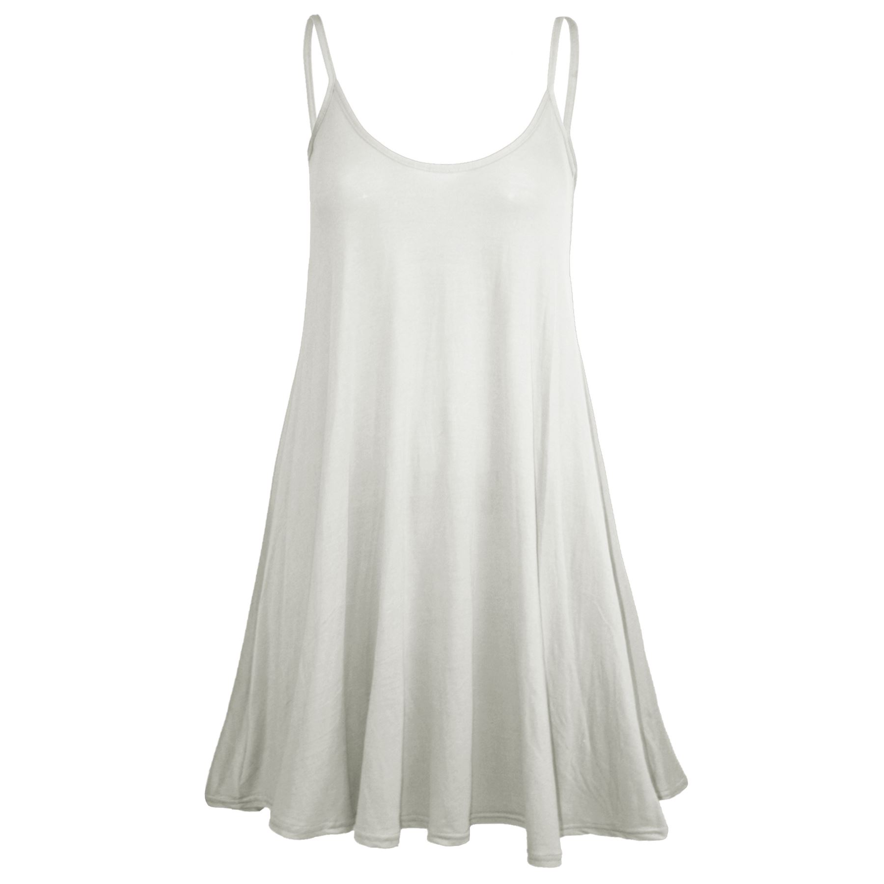 Ladies Sleeveless Camisole Womens Floaty Flare Strappy Skater Swing Dress - Picture 16 of 55