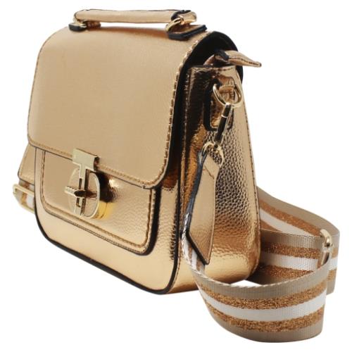 Chic Ladies Metallic Satchel Bag with Adjustable Crossbody Strap, Small Purse - Picture 15 of 32