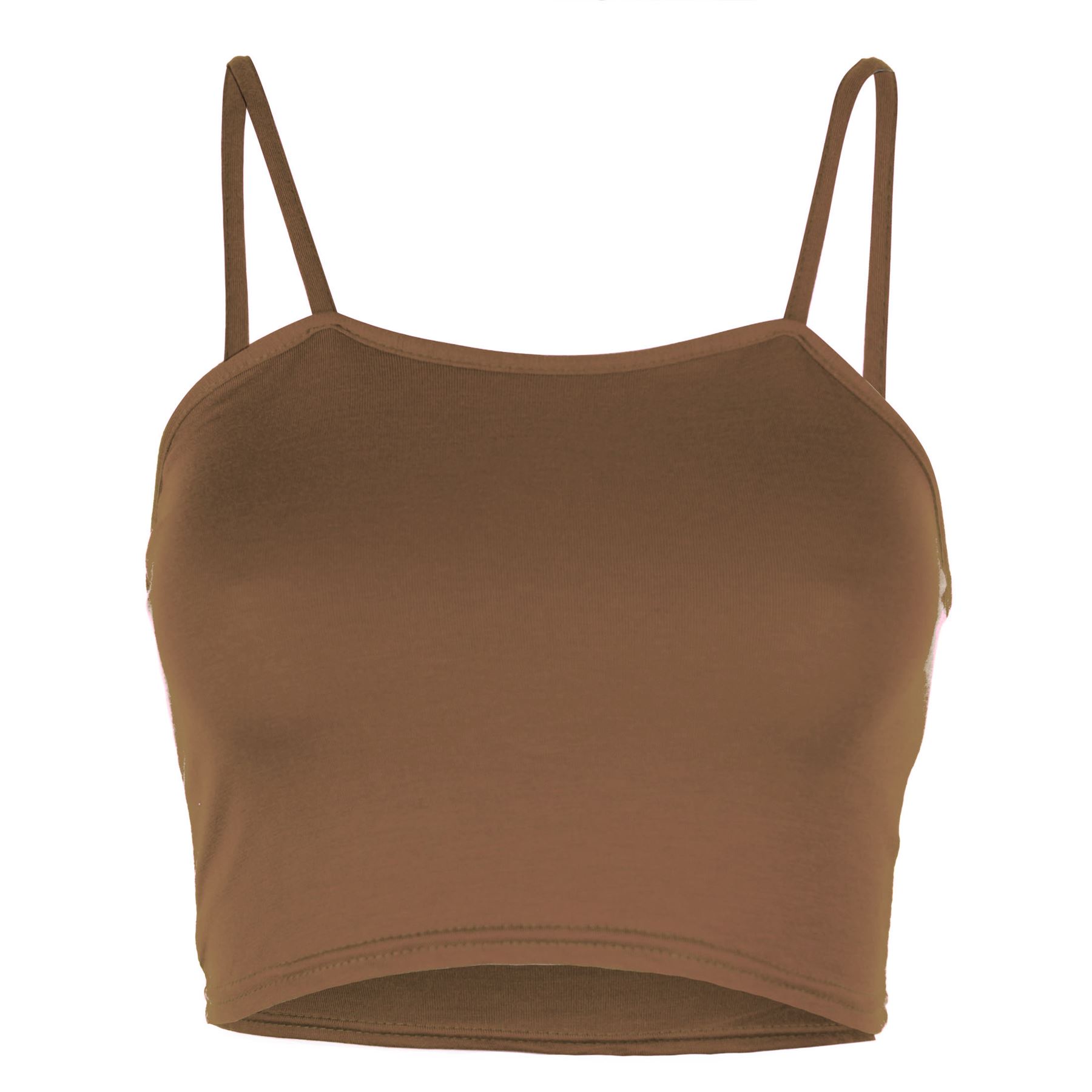Ladies Womens Plain Bandeau Sleeveless Strappy Camisole Bralet Boobtube Crop Top - Picture 39 of 43