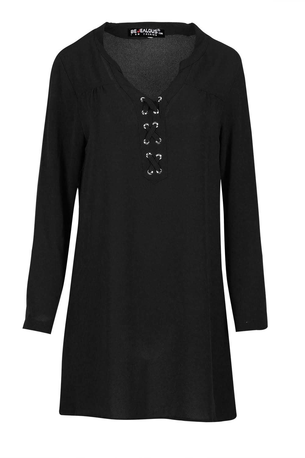 Femme Devant Lacet Up Détail surdimensionné Femmes surdimensionné Détail manches longues Baggy Robe Chemise c7614d Femme Devant Lacet Up Détail surdimensionné Femmes surdimensionné Détail manches longues Baggy Robe Chemise c7614d