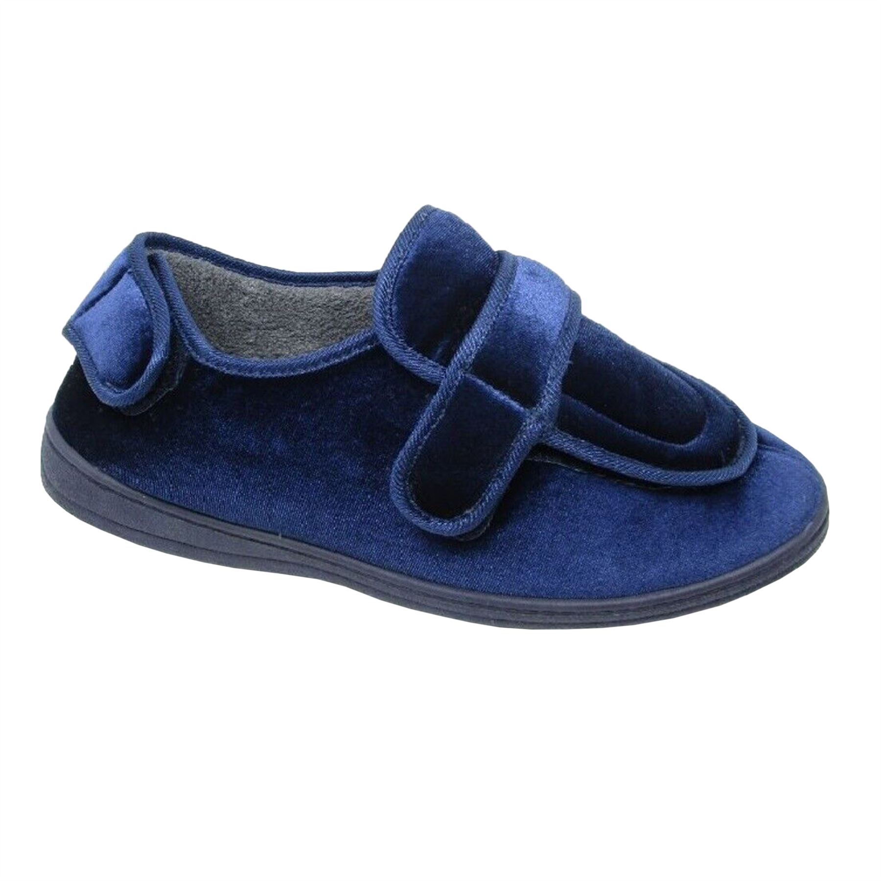 Diabetic Orthopaedic Mens Hard Sole Extra EEE Fit Wide Opening House Slippers - Picture 7 of 8