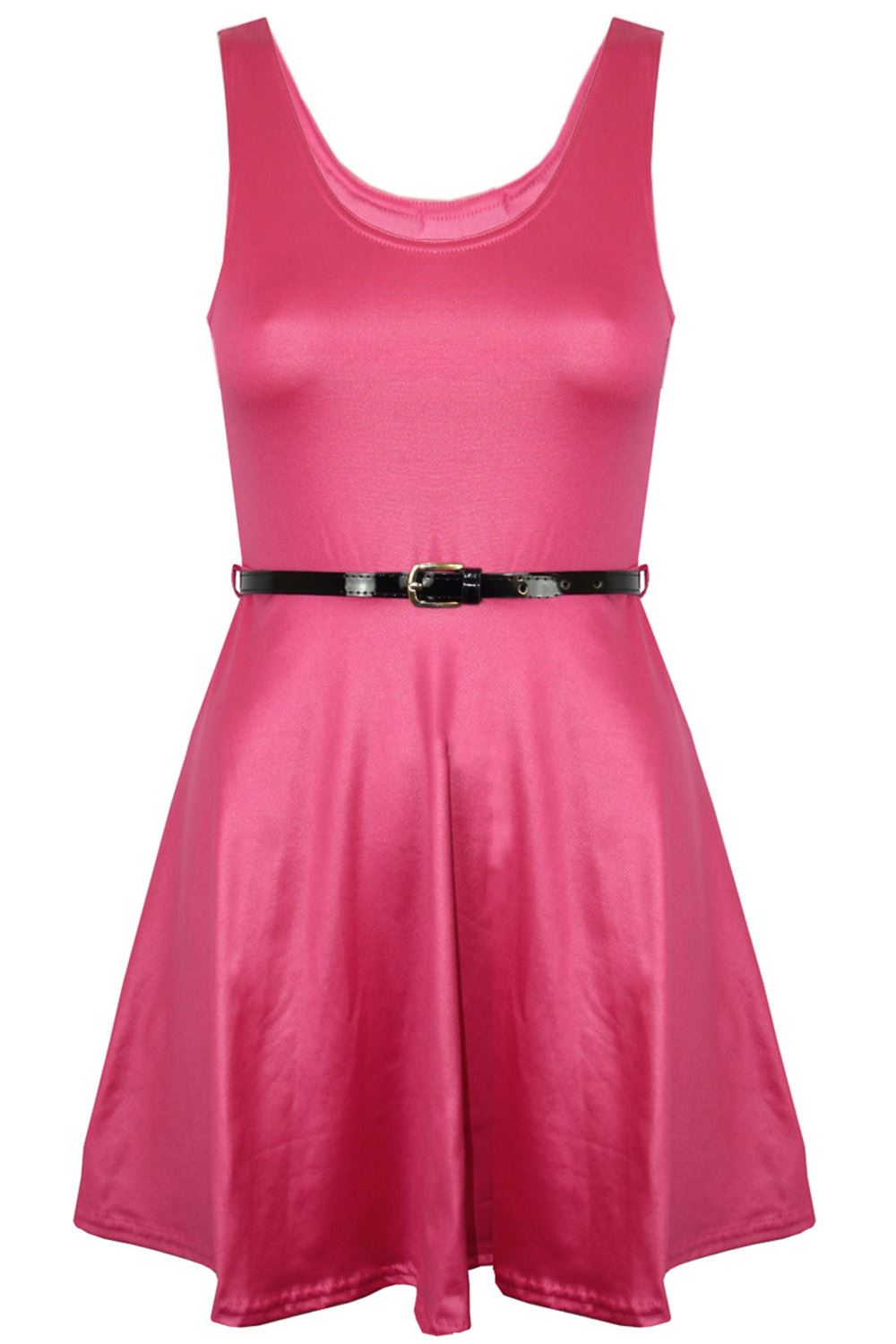 Womens Sleeveless Flared Franki Party Ladies Plus Size Skater Dress Top 16-26 - Picture 31 of 35
