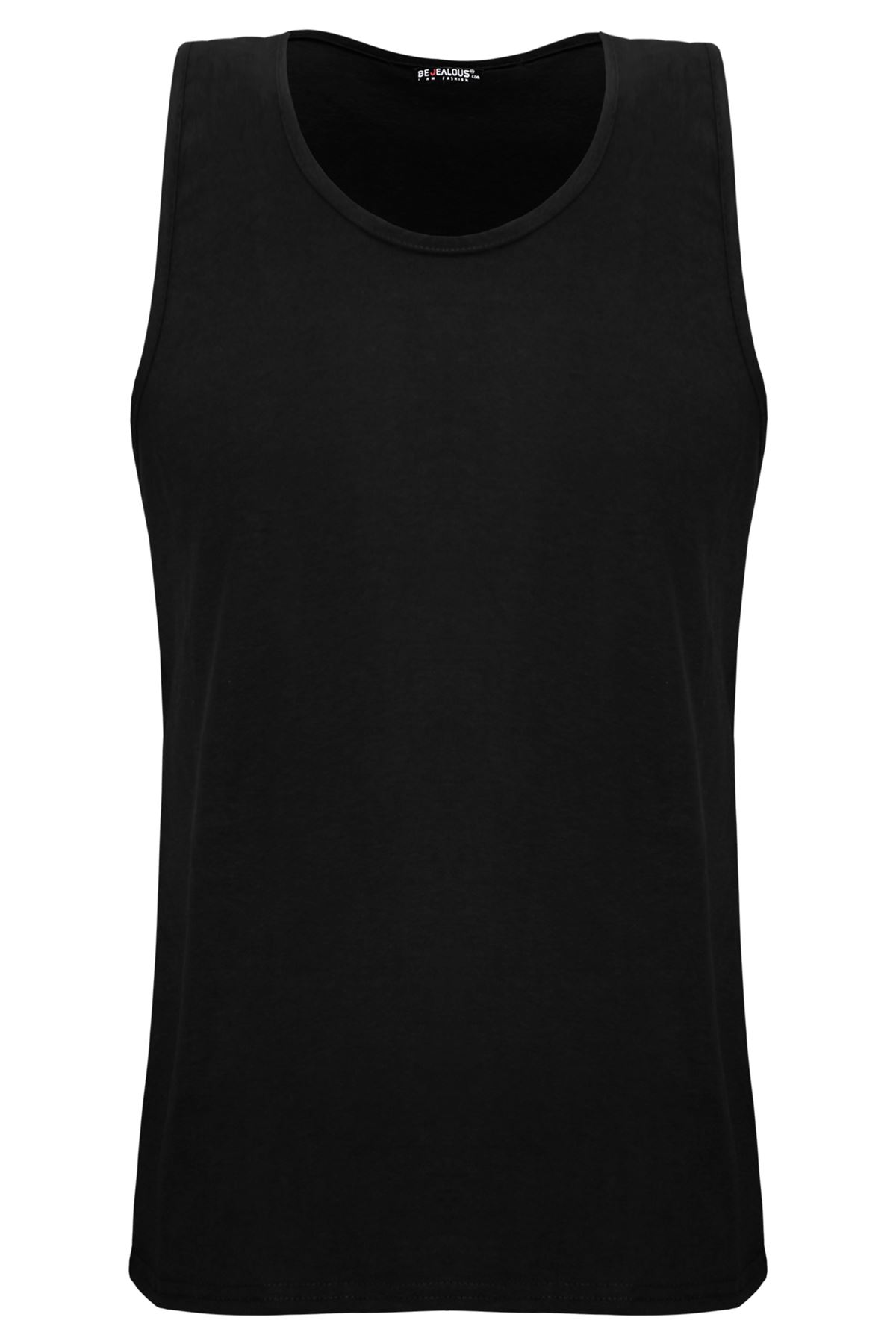 Mens Vest Plain Summer Cotton Tank Sleeveless Training Gym Sports Vests Jog Top - Picture 2 of 13