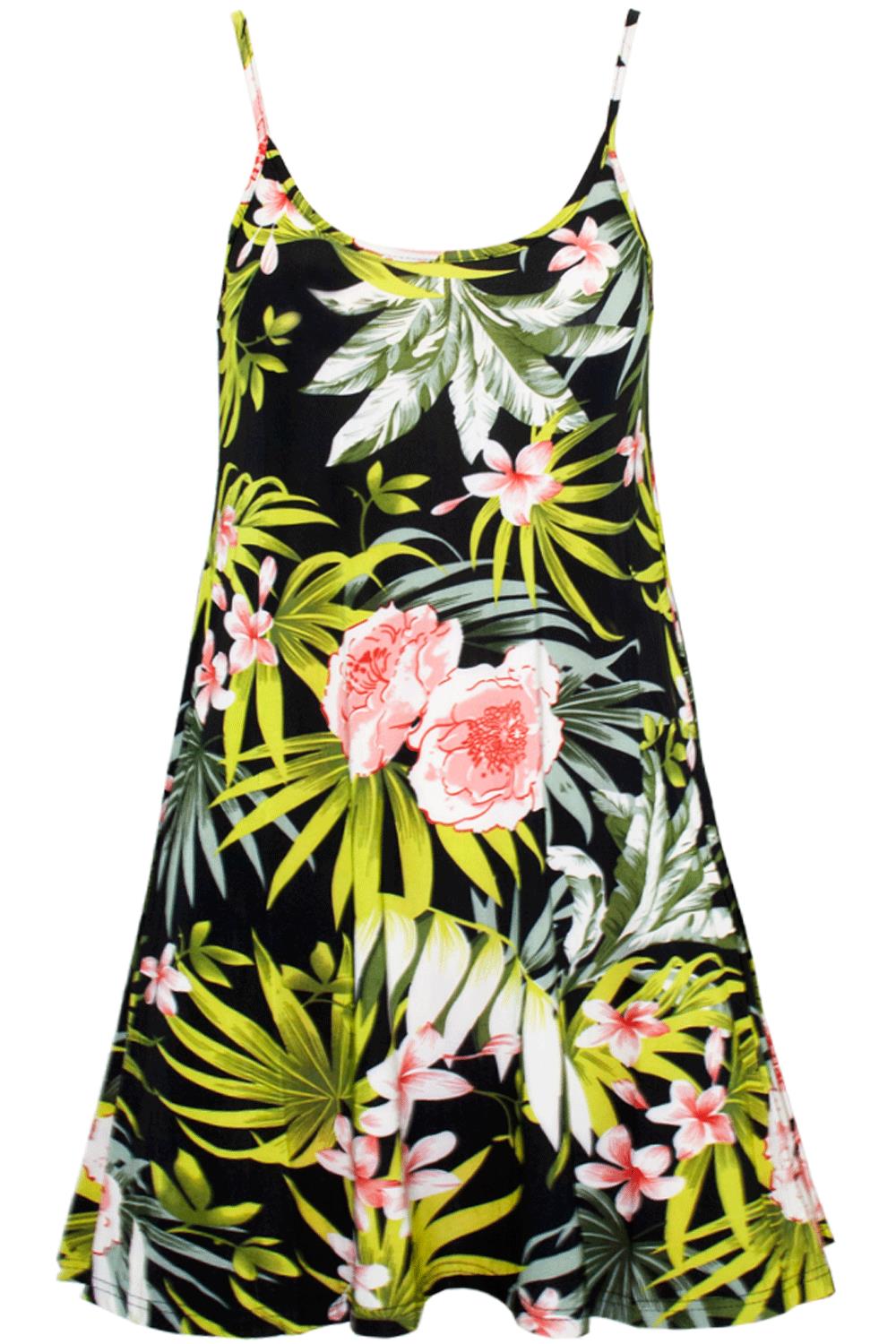 Ladies Sleeveless Camisole Womens Floaty Flare Strappy Skater Swing Dress - Picture 46 of 55