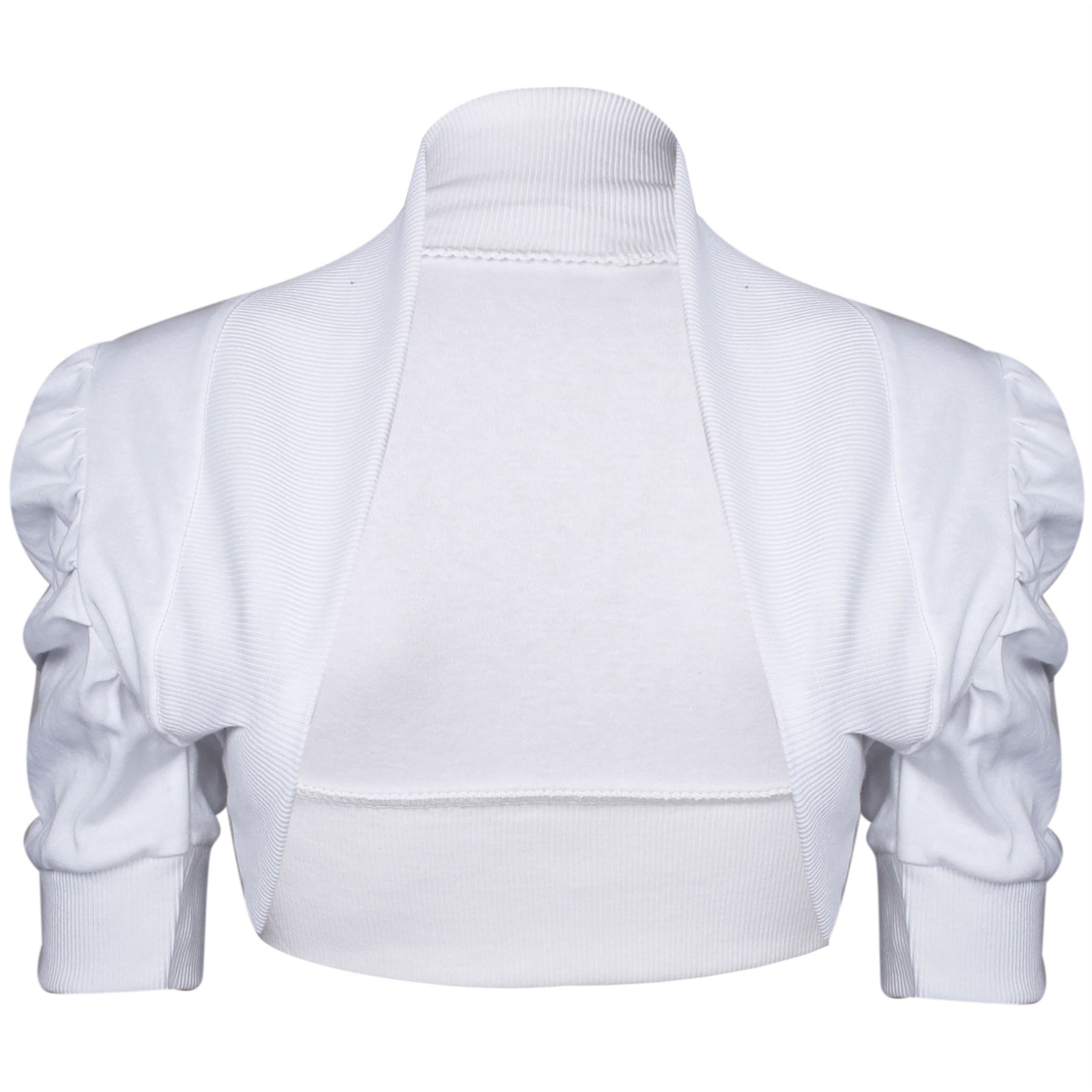 Cropped Crop Girls Kids Stretchy Ruched Sleeves Bolero Shrug Cardigan Top Age 11-12 Years, Navy