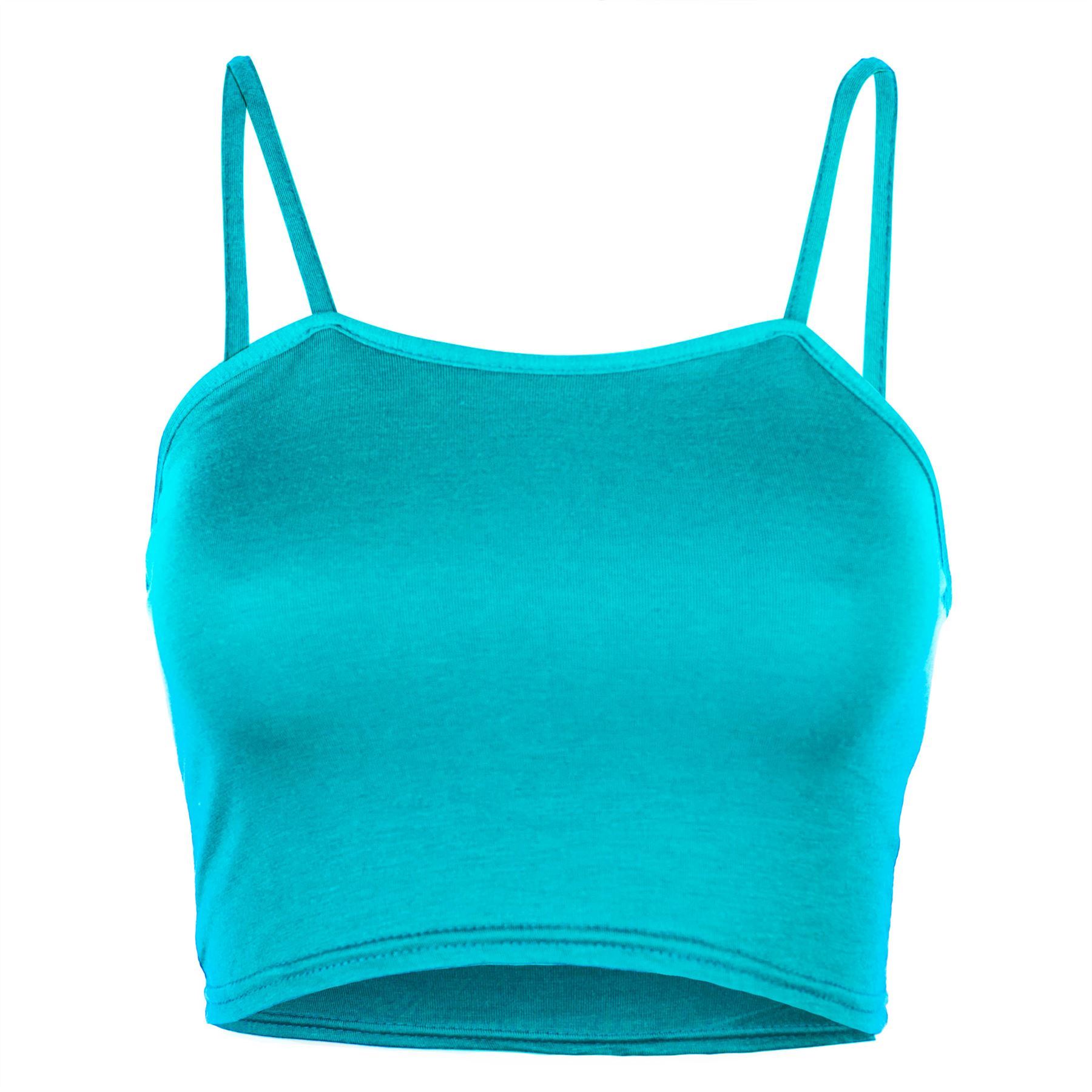 Ladies Womens Plain Bandeau Sleeveless Strappy Camisole Bralet Boobtube Crop Top - Picture 29 of 43