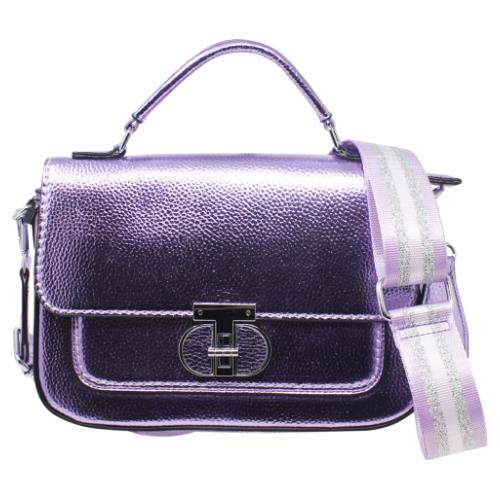 Chic Ladies Metallic Satchel Bag with Adjustable Crossbody Strap, Small Purse - Picture 17 of 32