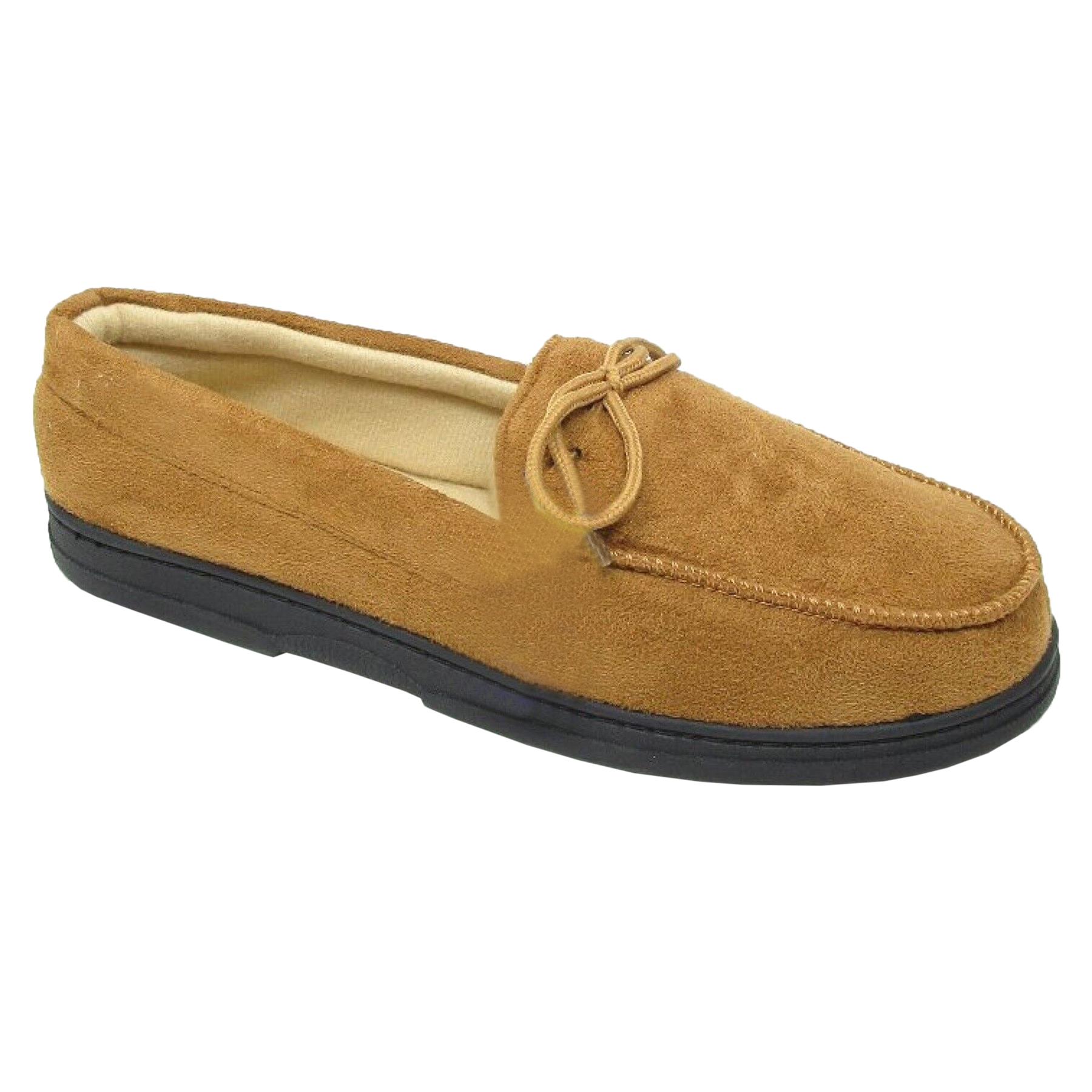 Mens Comfort Memory Foam Faux Suede Mocassin Soft Hard Sole Slippers Shoes - Picture 10 of 13