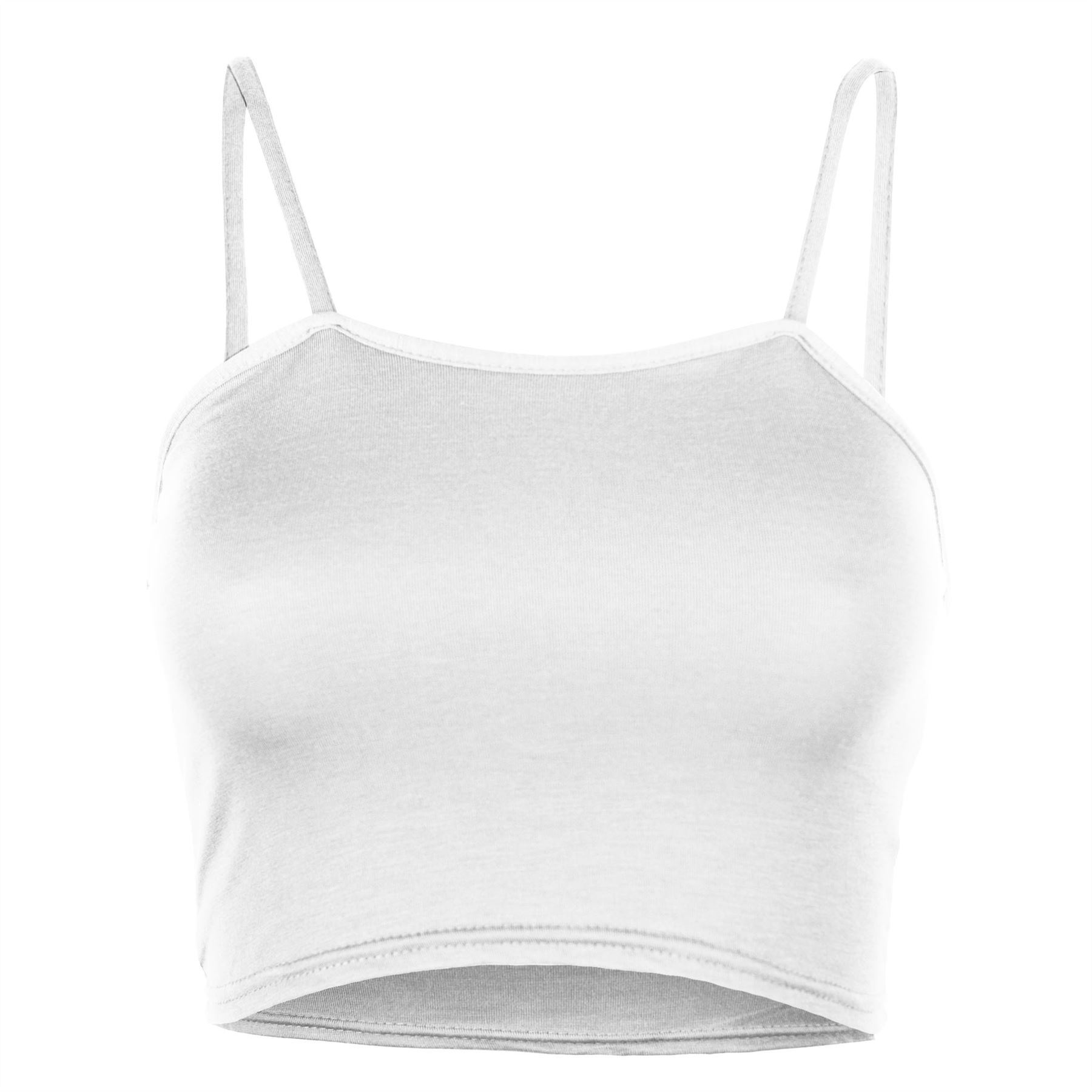 Ladies Womens Plain Bandeau Sleeveless Strappy Camisole Bralet Boobtube Crop Top - Picture 26 of 43