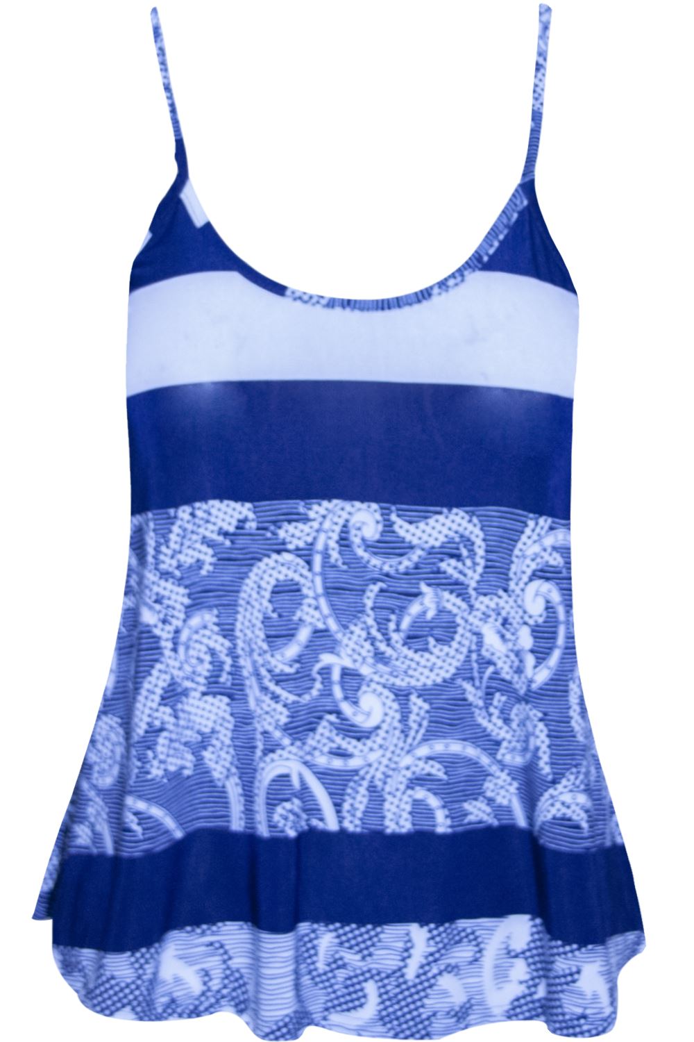 Womens Ladies Cami Vest Swing Camisole Floral Printed Sleeveless Flared Tank Top
