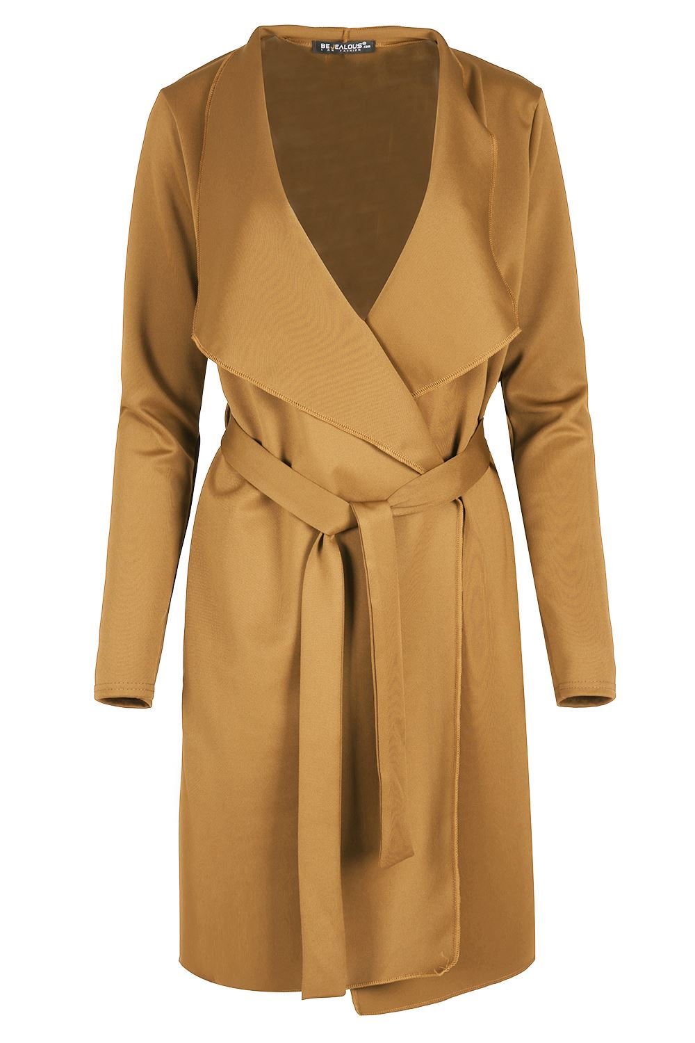 Womens Cape Cardigan Waterfall 3/4 Sleeve Italian Blazer Ladies Belted Jacket - Picture 12 of 24