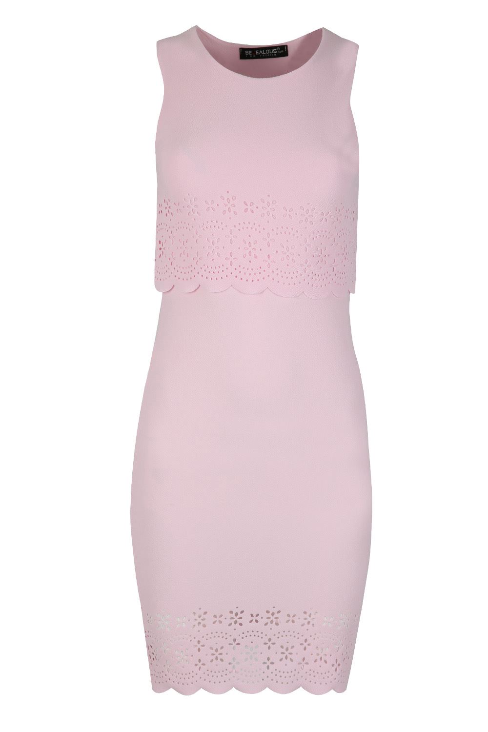 Womens Double Layer Crepe Bodycon 
