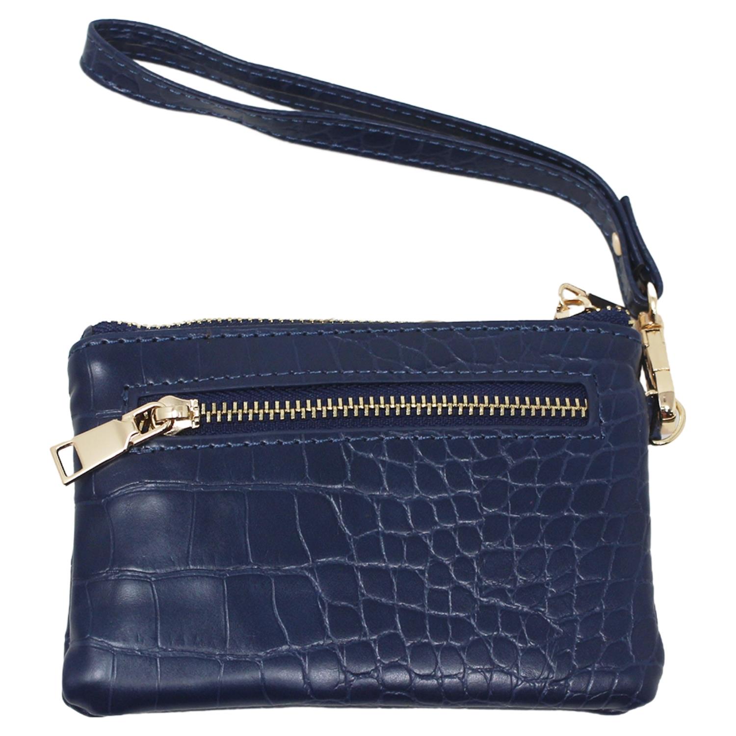 Stylish Womens Zipped Card Holder Pouch with Hand Strap Durable Everyday Wallet - Picture 13 of 29