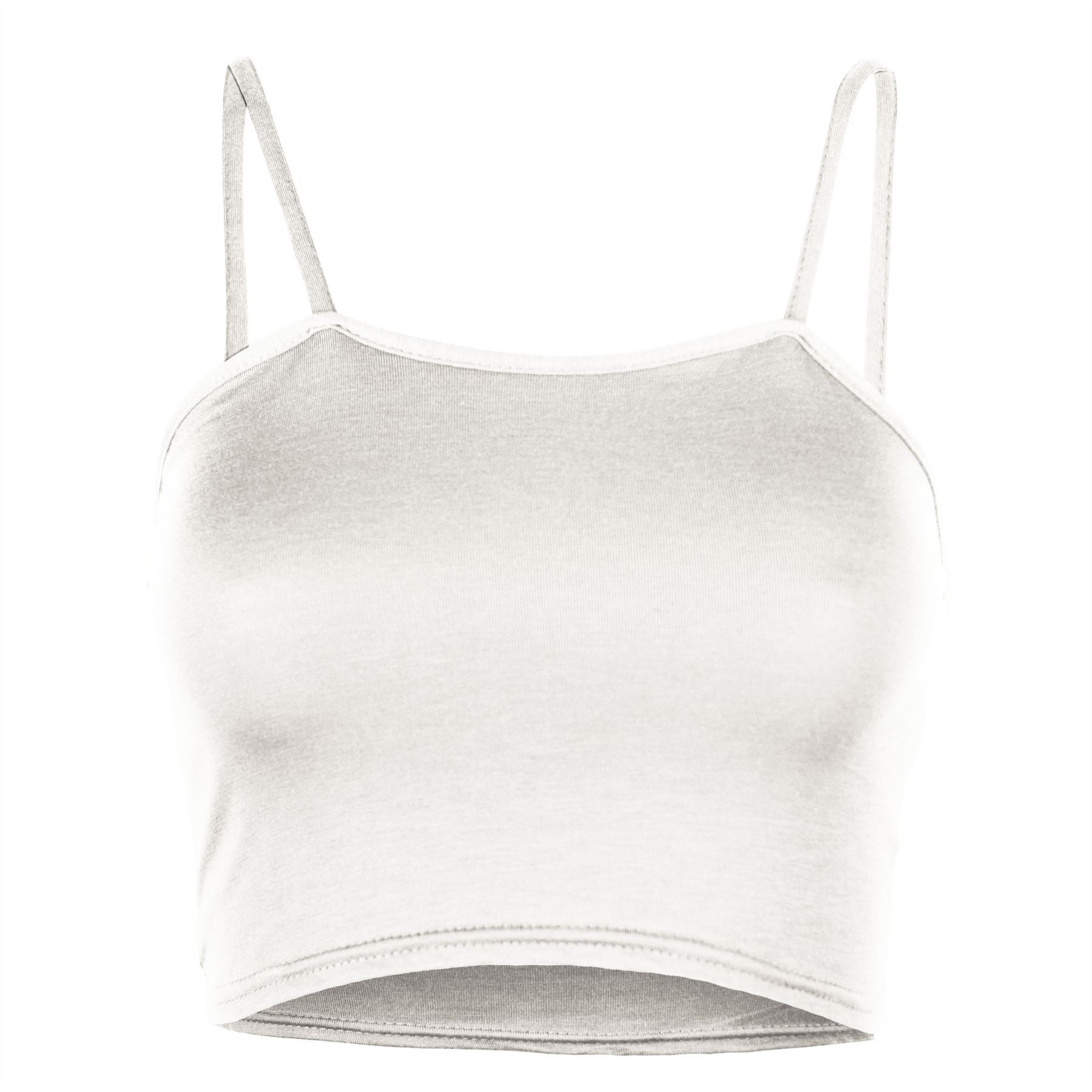Ladies Womens Plain Bandeau Sleeveless Strappy Camisole Bralet Boobtube Crop Top - Picture 24 of 43