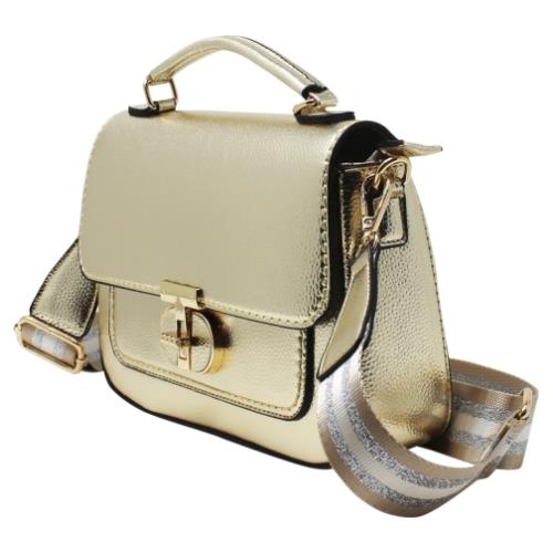 Chic Ladies Metallic Satchel Bag with Adjustable Crossbody Strap, Small Purse - Picture 10 of 32