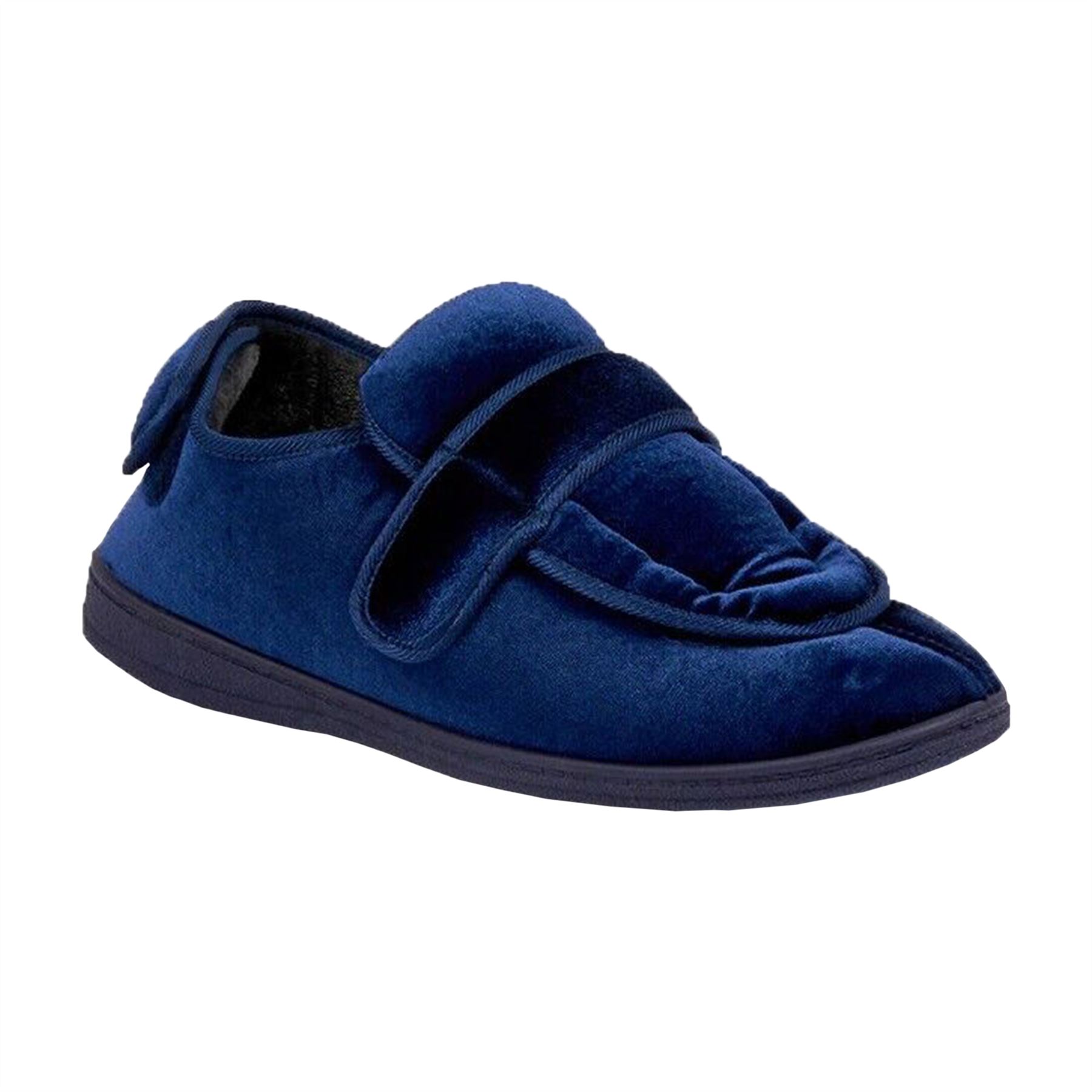 Diabetic Orthopaedic Mens Hard Sole Extra EEE Fit Wide Opening House Slippers - Picture 6 of 8