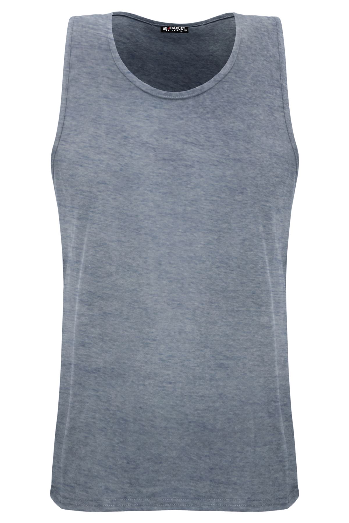 Mens Vest Plain Summer Cotton Tank Sleeveless Training Gym Sports Vests Jog Top - Picture 10 of 13