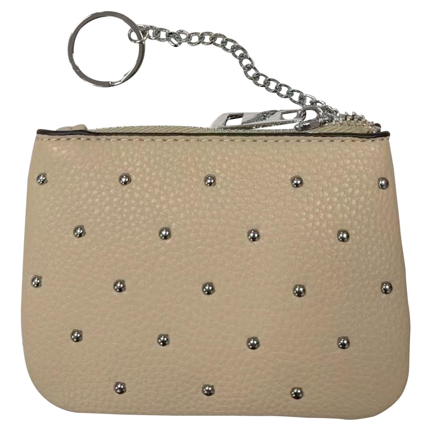 Trendy Studded PU Leather Coin Purse Small Wallet with Zip Closure and Keychain - Picture 10 of 19