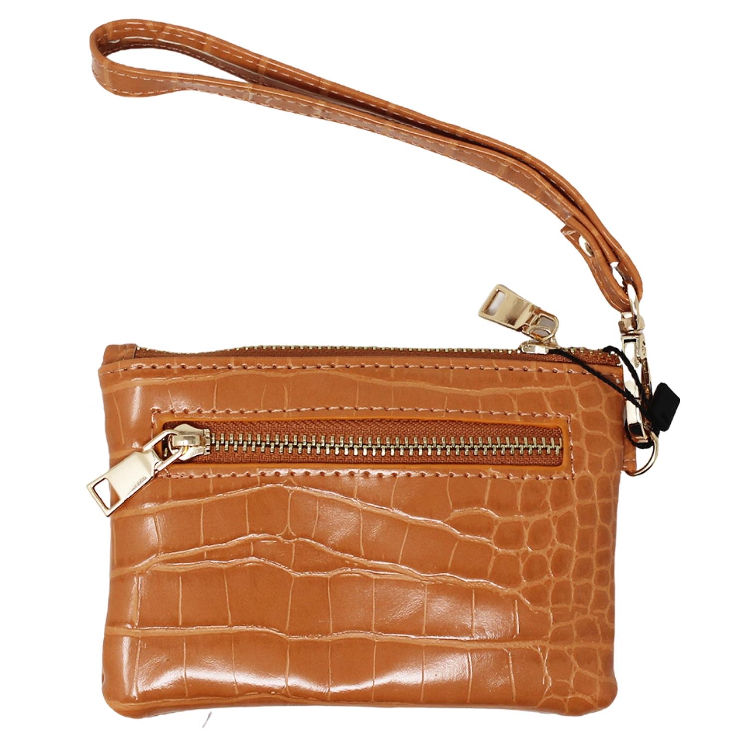Stylish Womens Zipped Card Holder Pouch with Hand Strap Durable Everyday Wallet - Picture 27 of 29