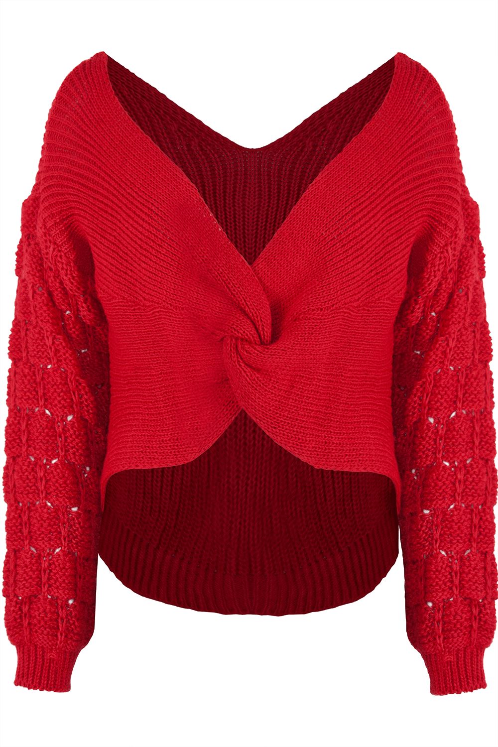 Women Ladies Multi Stripes Twisted Knot Sweater Slouch Fit Baggy Jumper Knit Top - Picture 12 of 19