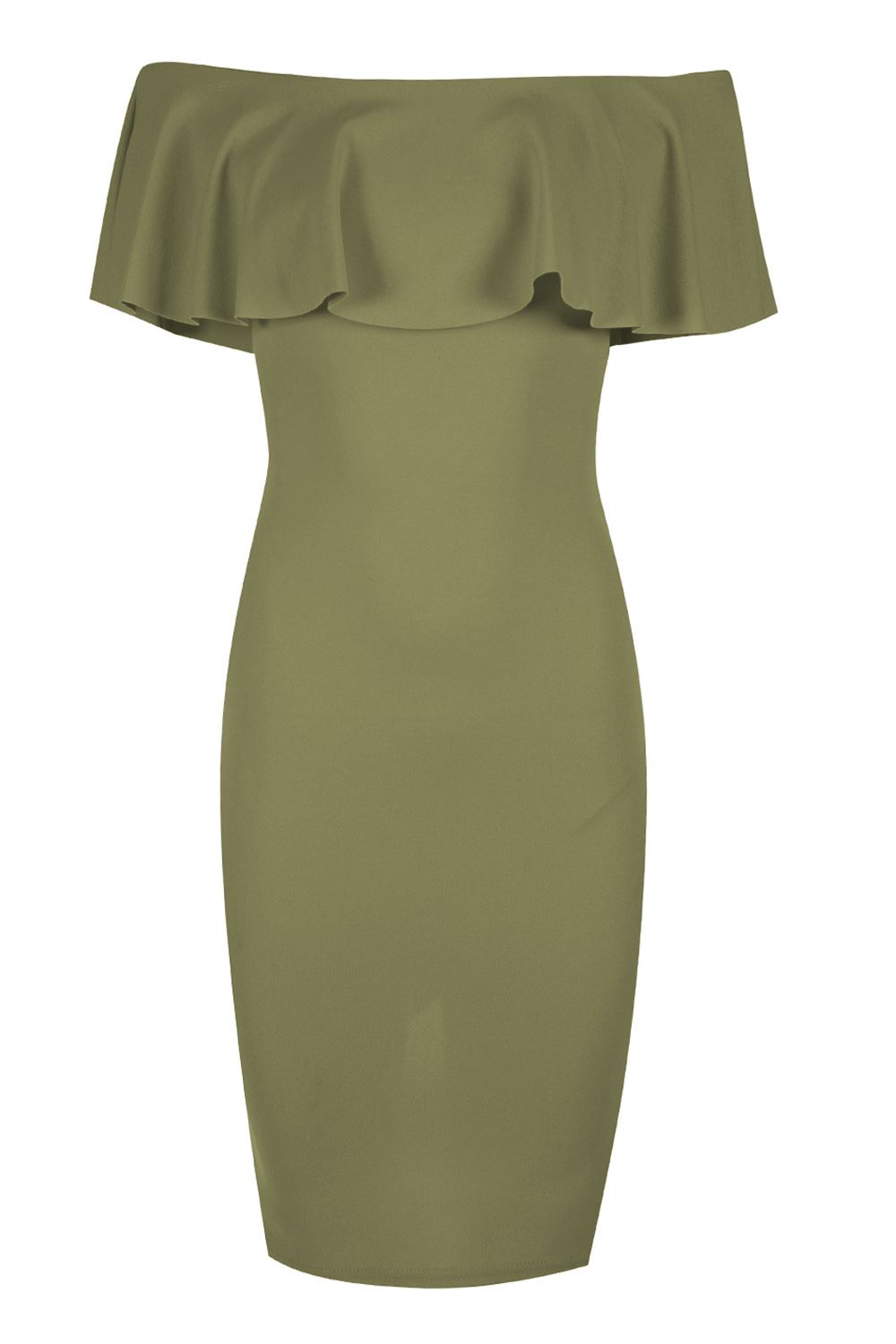 khaki bardot dress