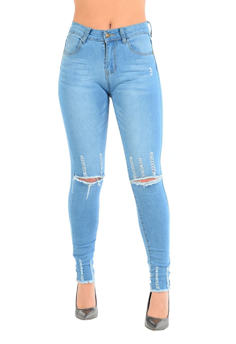 Ladies Womens Whiskers Hem Faded Ripped Slim Skinny Fit Frayed Pants