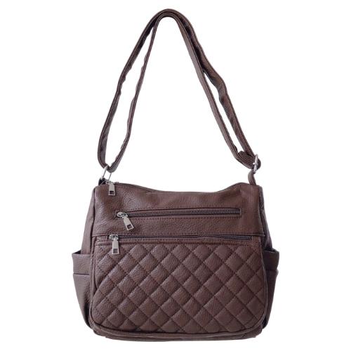 Womens Crossbody Handbag Ladies Quilted Shoulder Bag Multiple Zips Lightweight - Picture 13 of 28
