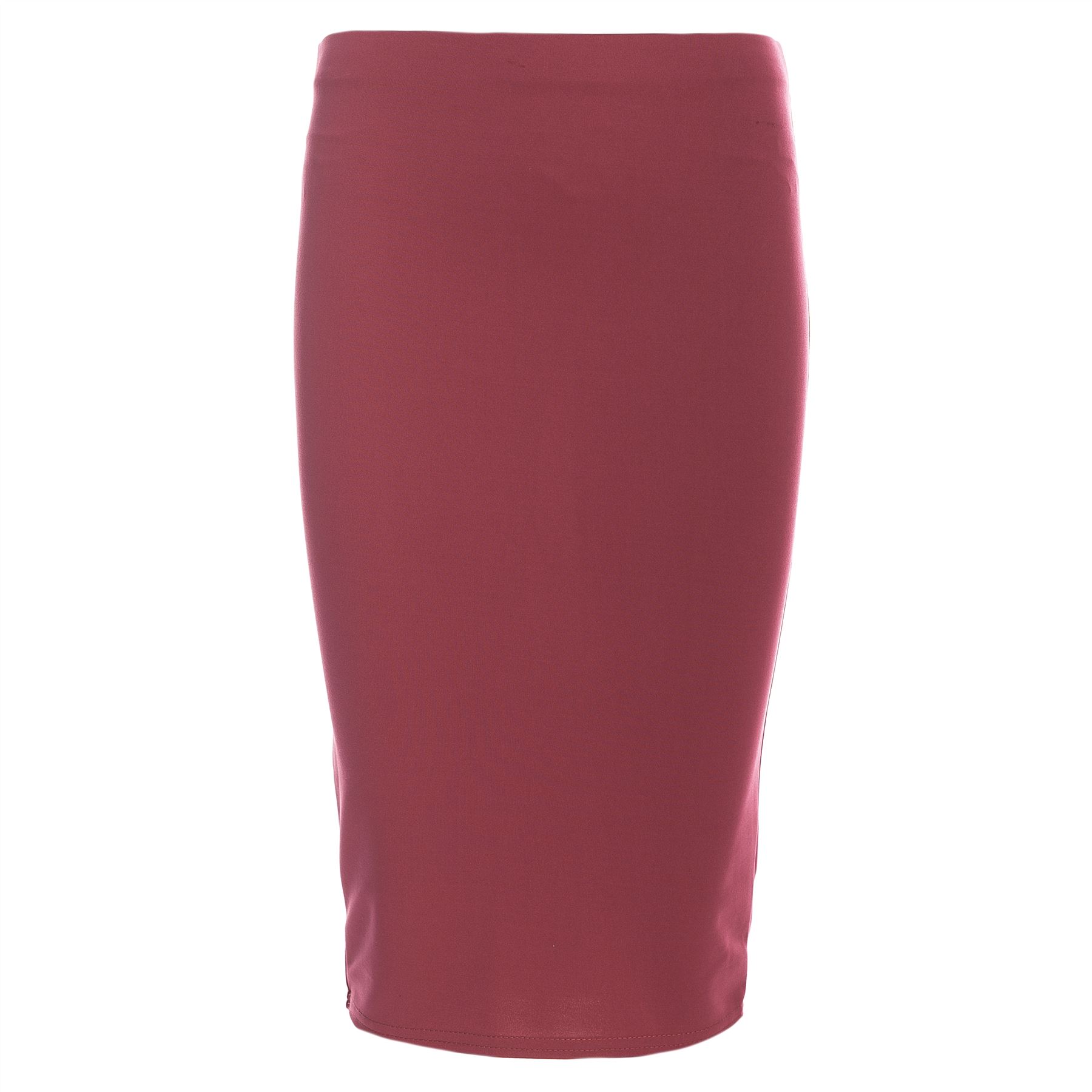 Ladies Women Jersey Stretchy Pencil Plain Elastic Office Bodycon Skirt Plus Size - Picture 30 of 64
