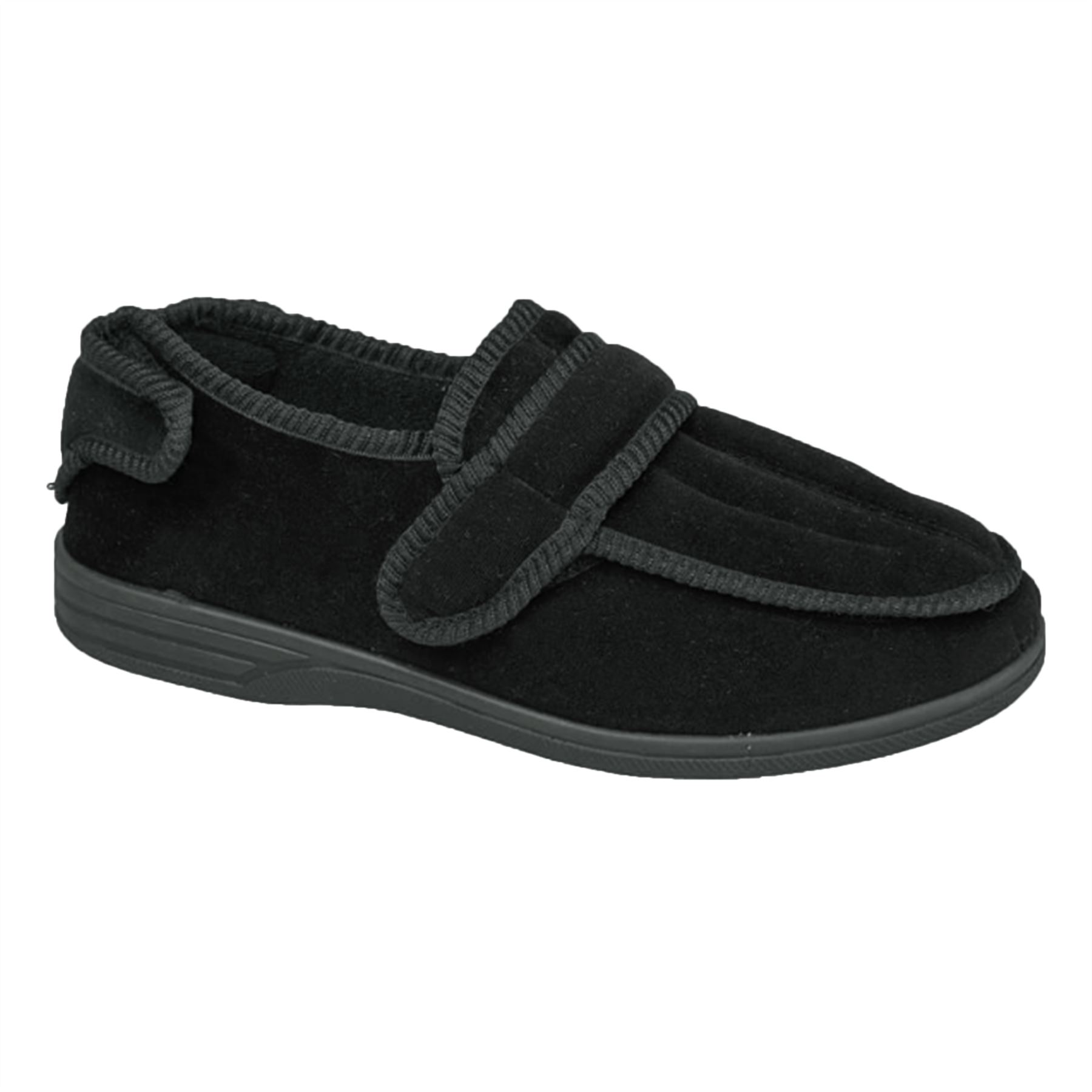 Diabetic Orthopaedic Mens Hard Sole Extra EEE Fit Wide Opening House Slippers - Picture 2 of 8