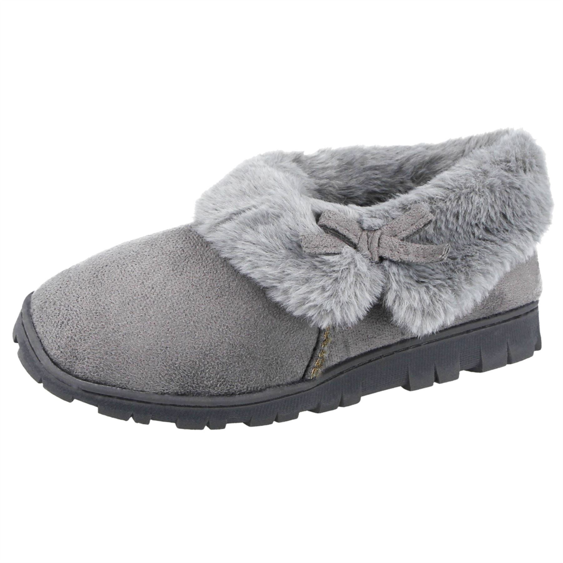 SAOLA Scarpe pantofole donna pelliccia sintetica calde suola rigida foderate interno comode misura 3 8