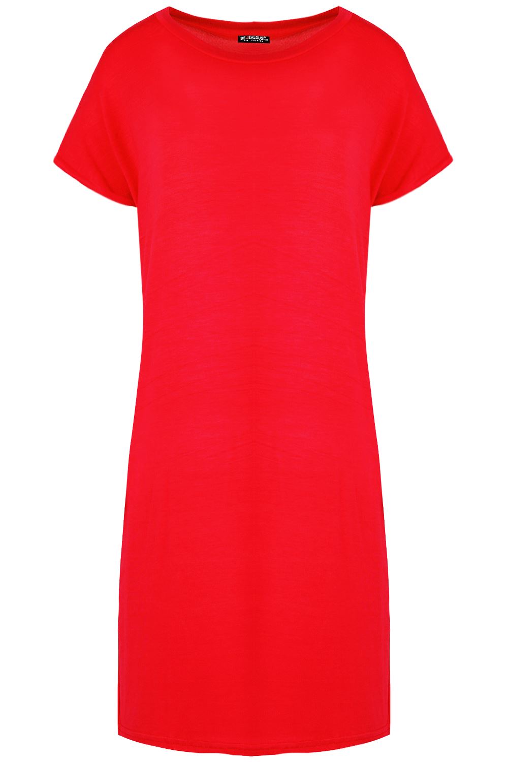 Ladies Womens Tunic Baggy Longline Oversized Short Sleeve T Shirt Mini PJ Dress - Picture 14 of 68