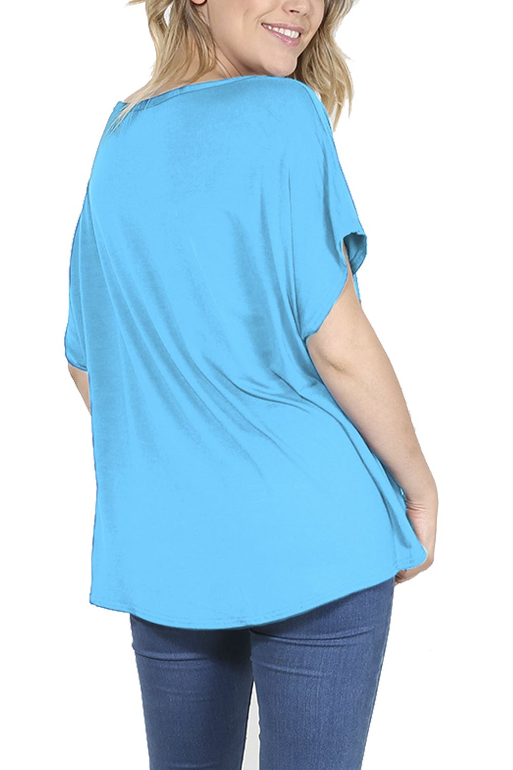 Ladies Los Angeles Off Shoulder Bardot Baggy T Shirt Women Batwing Lagenlook Top - Picture 31 of 65