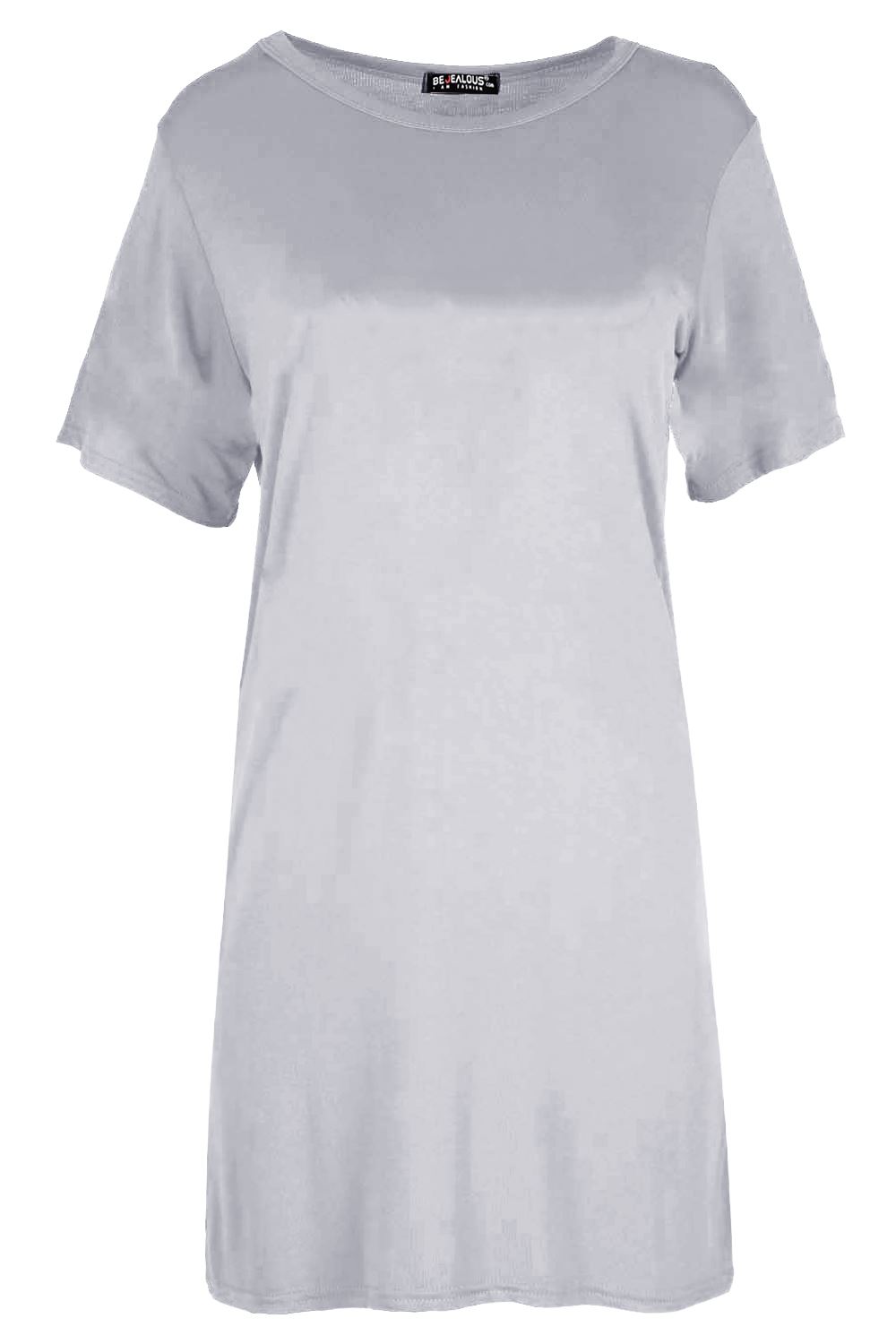 Ladies Womens Tunic Baggy Longline Oversized Short Sleeve T Shirt Mini PJ Dress - Picture 58 of 68